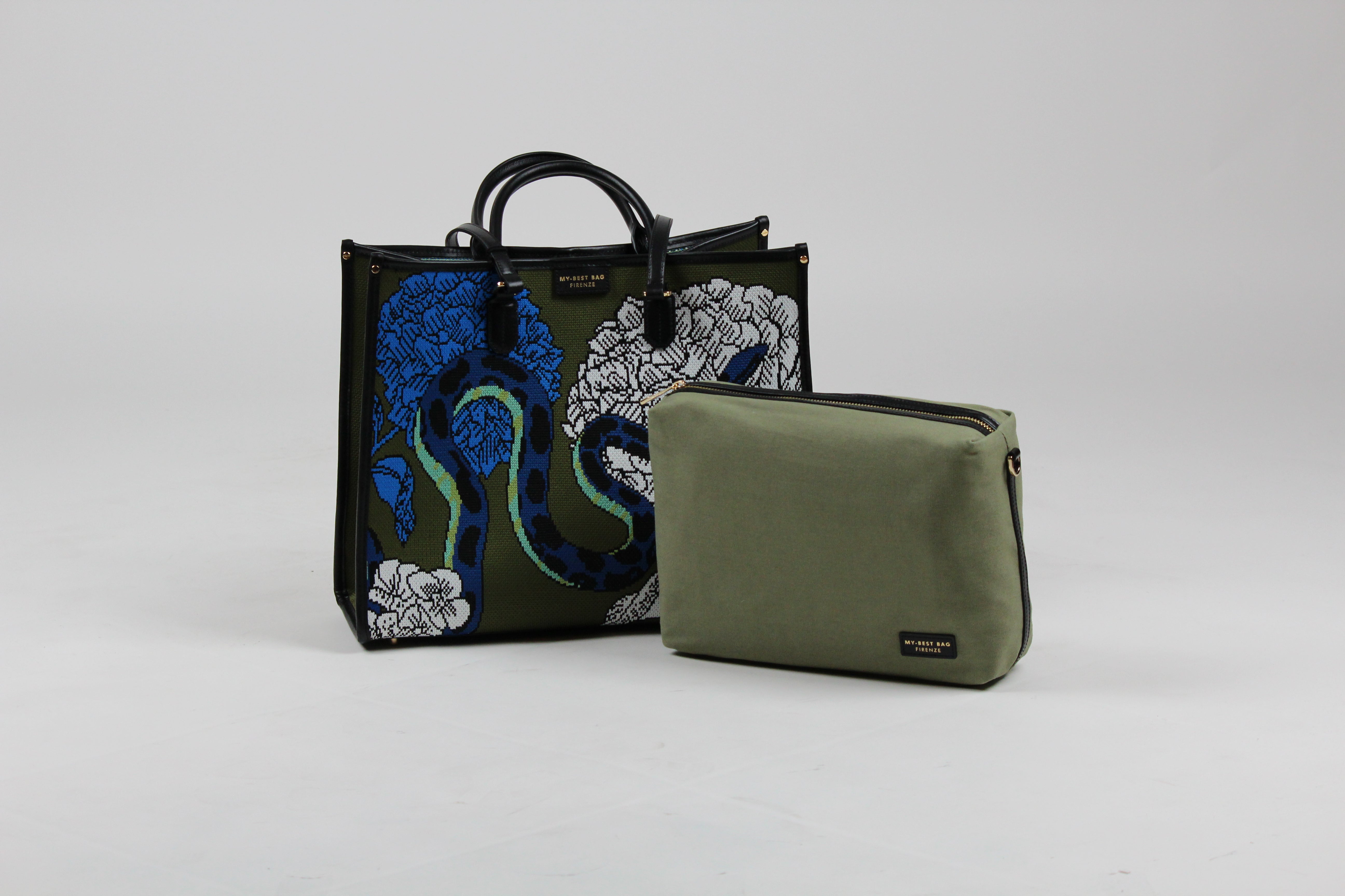 MYB-259105-SS MY BEST BAG FIRENZE BORSA SH0PPING ATENA ONIRIC VIEW COLORE SNAKE 30X37X13 CM