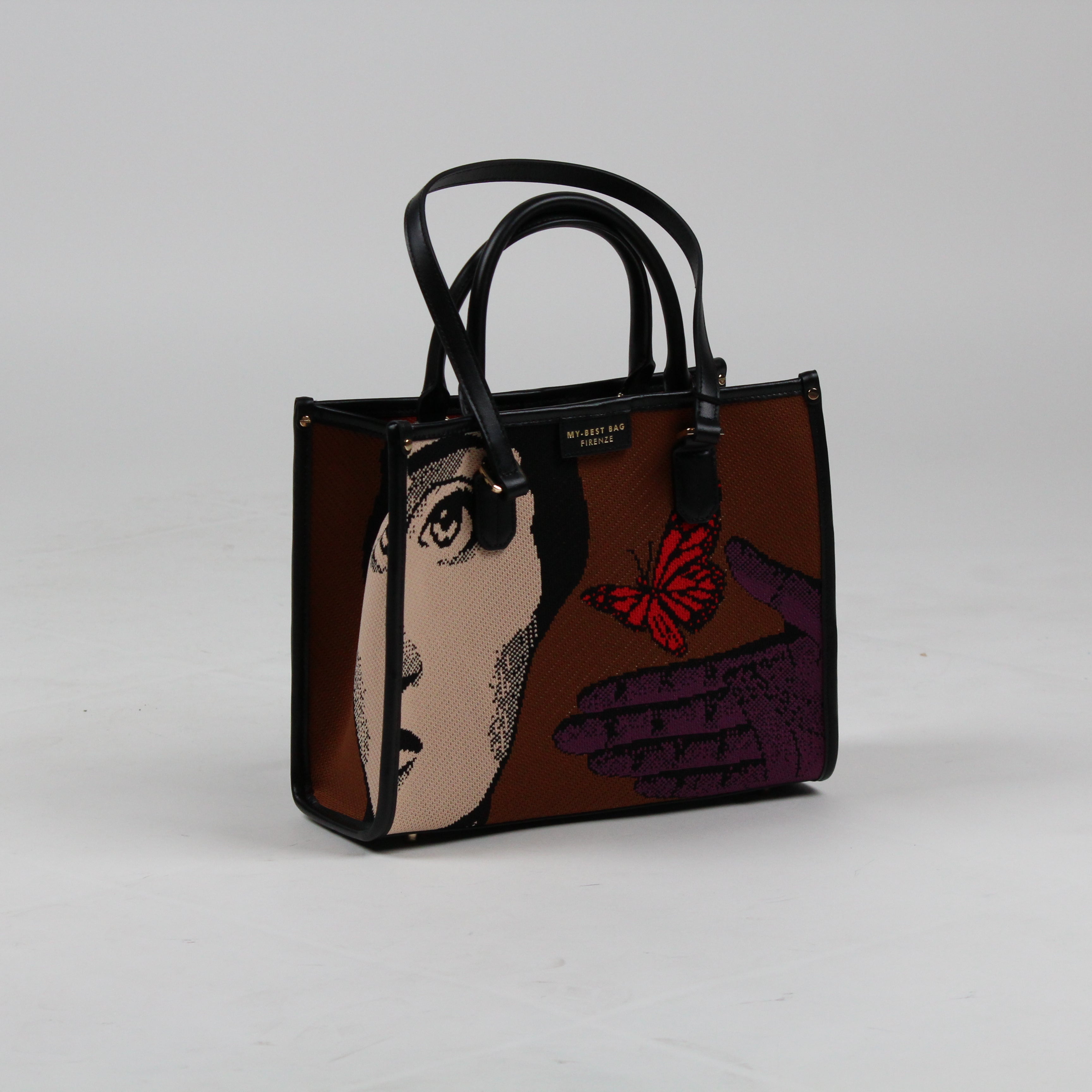 MYB-259110-SS MY BEST BAG FIRENZE BORSA SHOPPIONG ATENA ONIRIC VIEW COLORE BUTTERFLY 23X28X10 CM