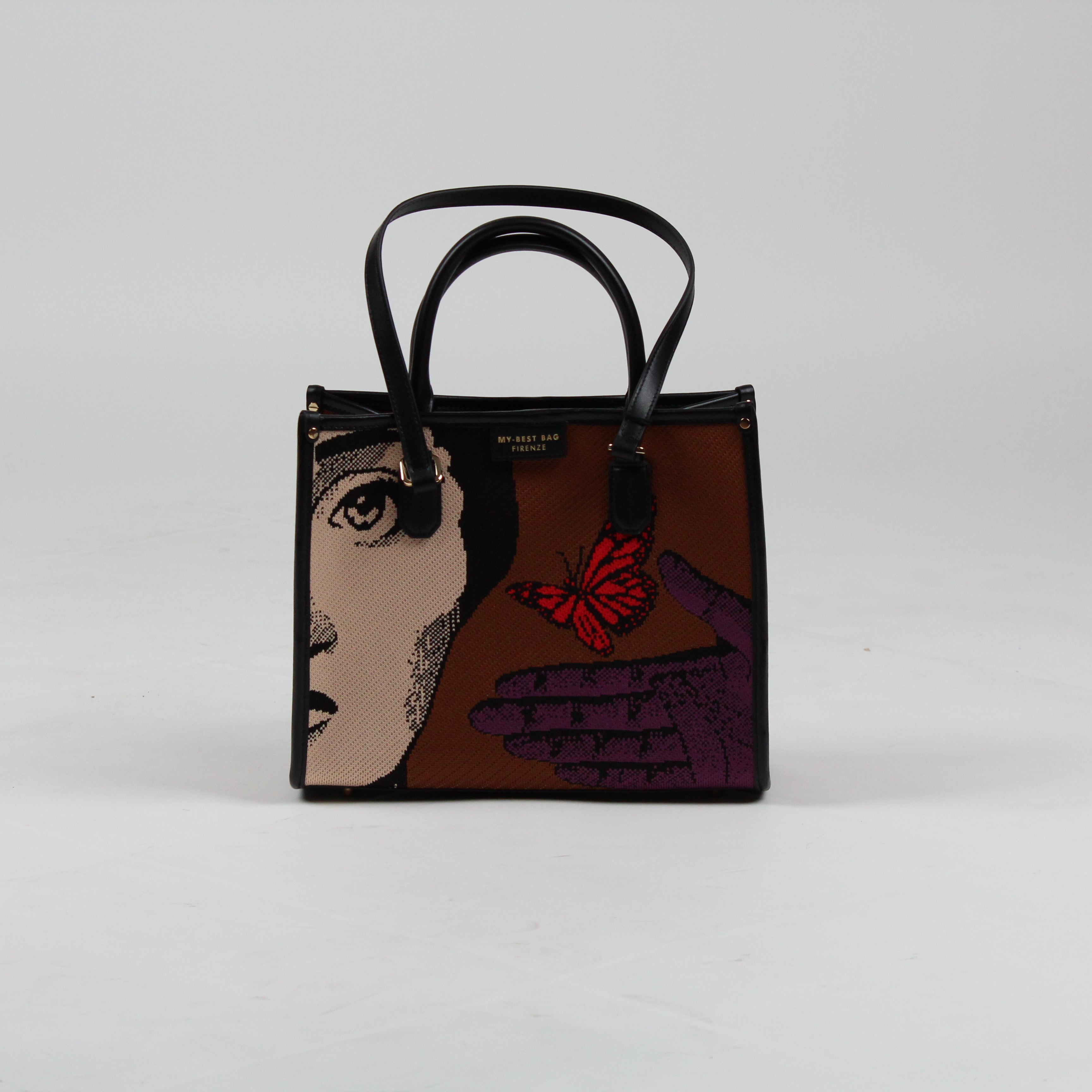 MYB-259110-SS MY BEST BAG FIRENZE BORSA SHOPPIONG ATENA ONIRIC VIEW COLORE BUTTERFLY 23X28X10 CM
