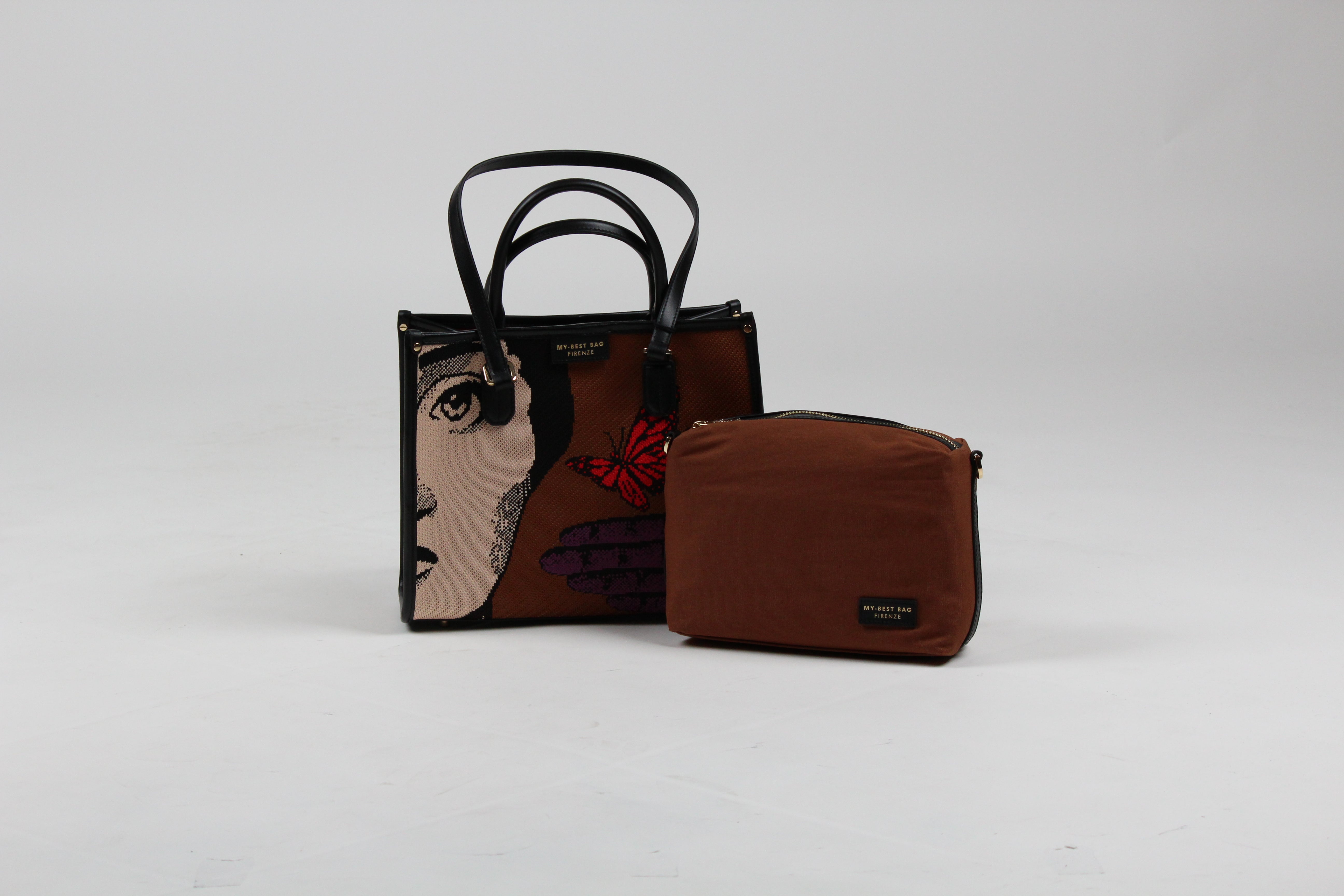 MYB-259110-SS MY BEST BAG FIRENZE BORSA SHOPPIONG ATENA ONIRIC VIEW COLORE BUTTERFLY 23X28X10 CM
