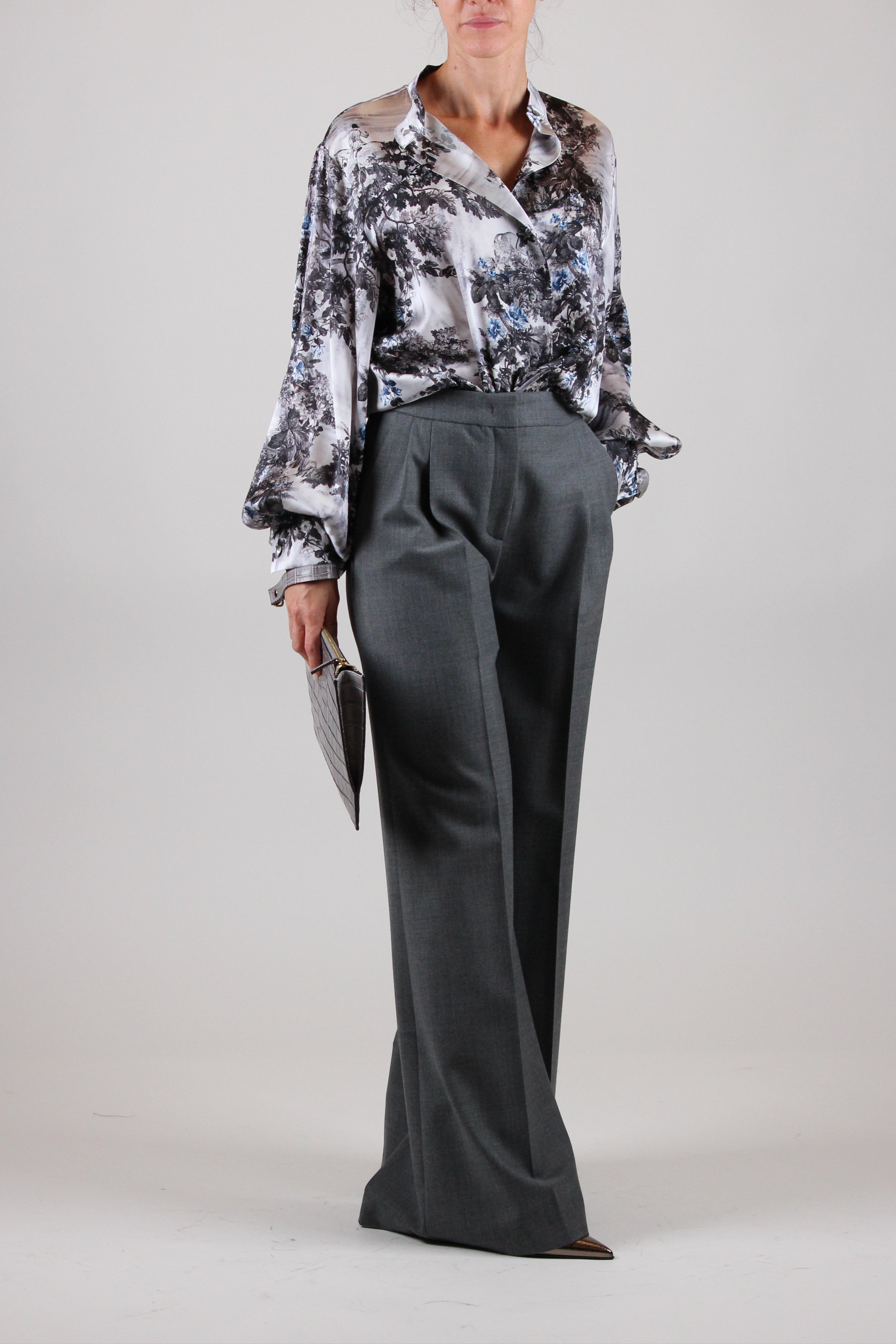 FW25-M698E PANTALONE PALAZZO IN LANA – COLORE STONE