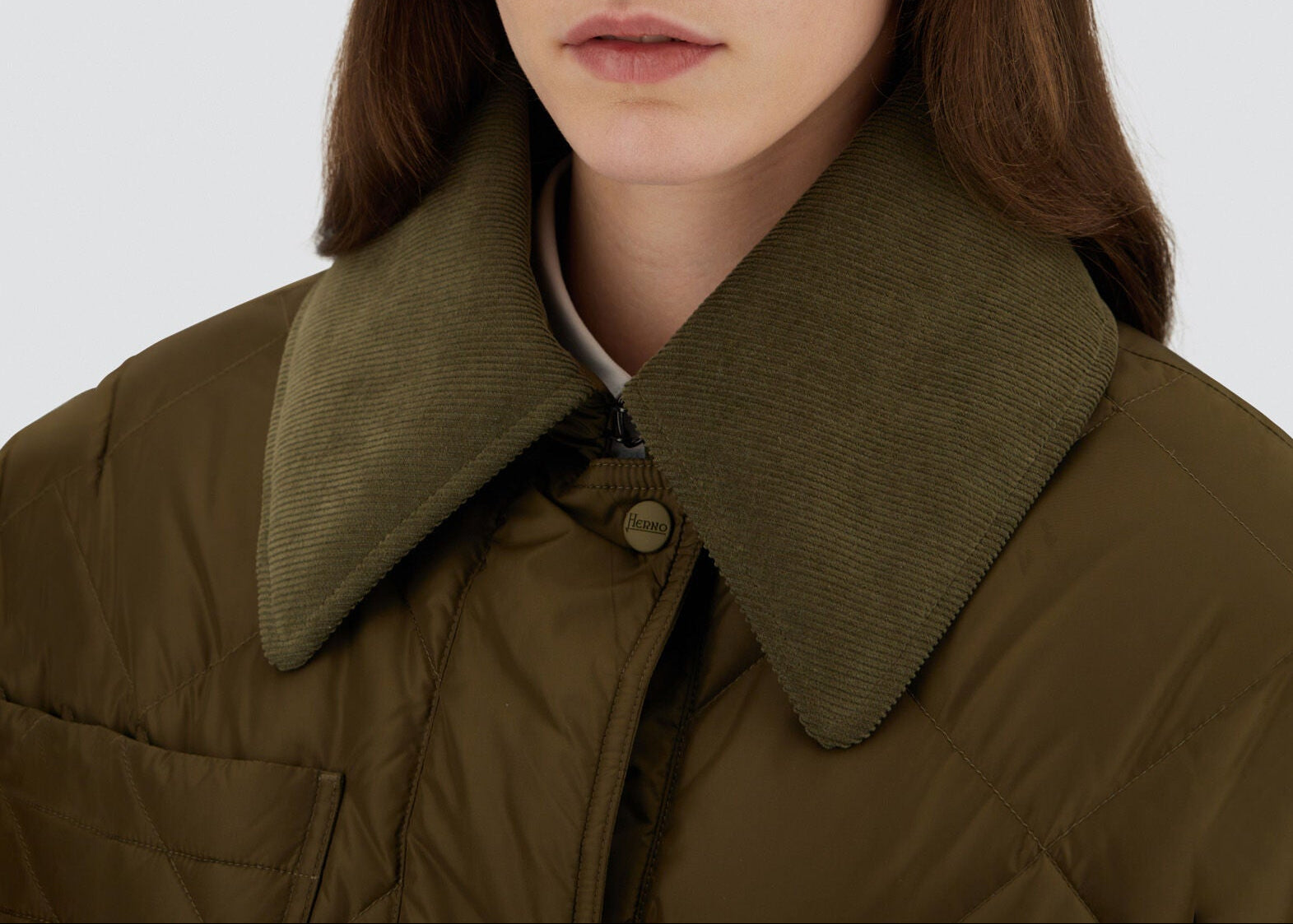 FW25-PI002090D PIUMINO PARKA CORTO COLORE VERDE MILITARE