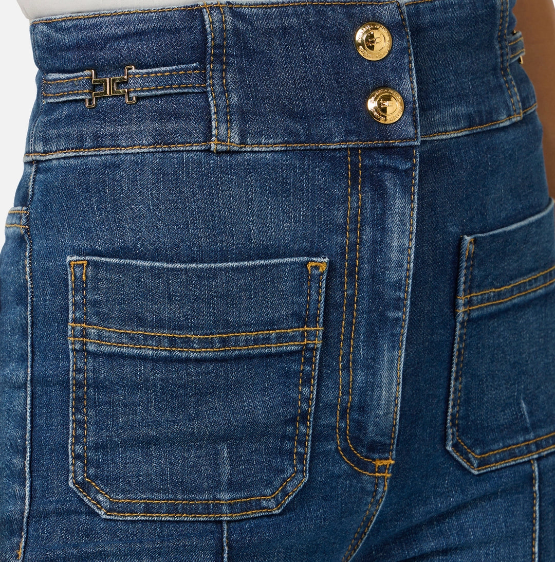 SS26-PJ26D61E2 JEANS A ZAMPETTA CON DETTAGLI LOGO