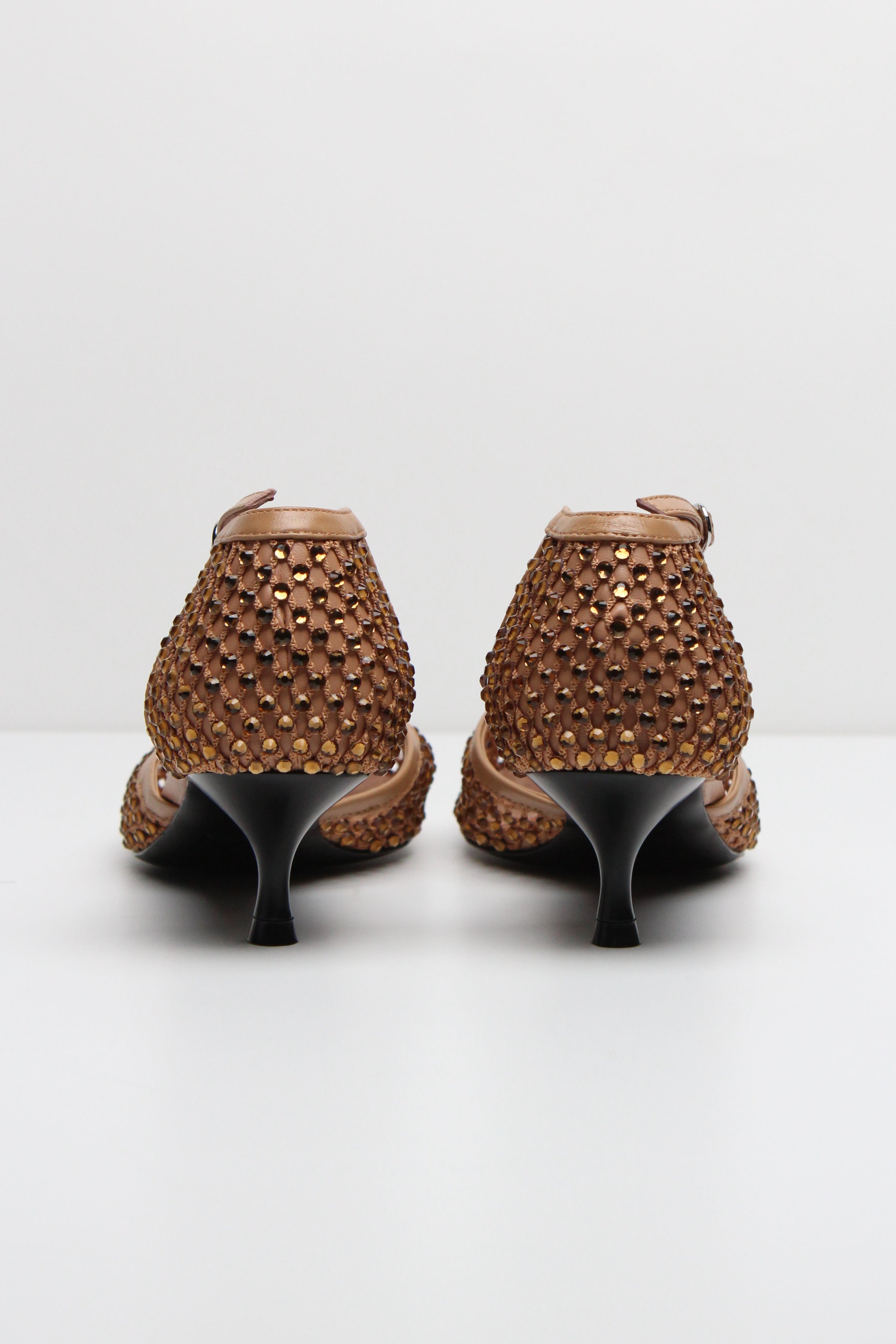 SS26-R15 DECOLLETE SHINY PUMP STRASS SAHARA