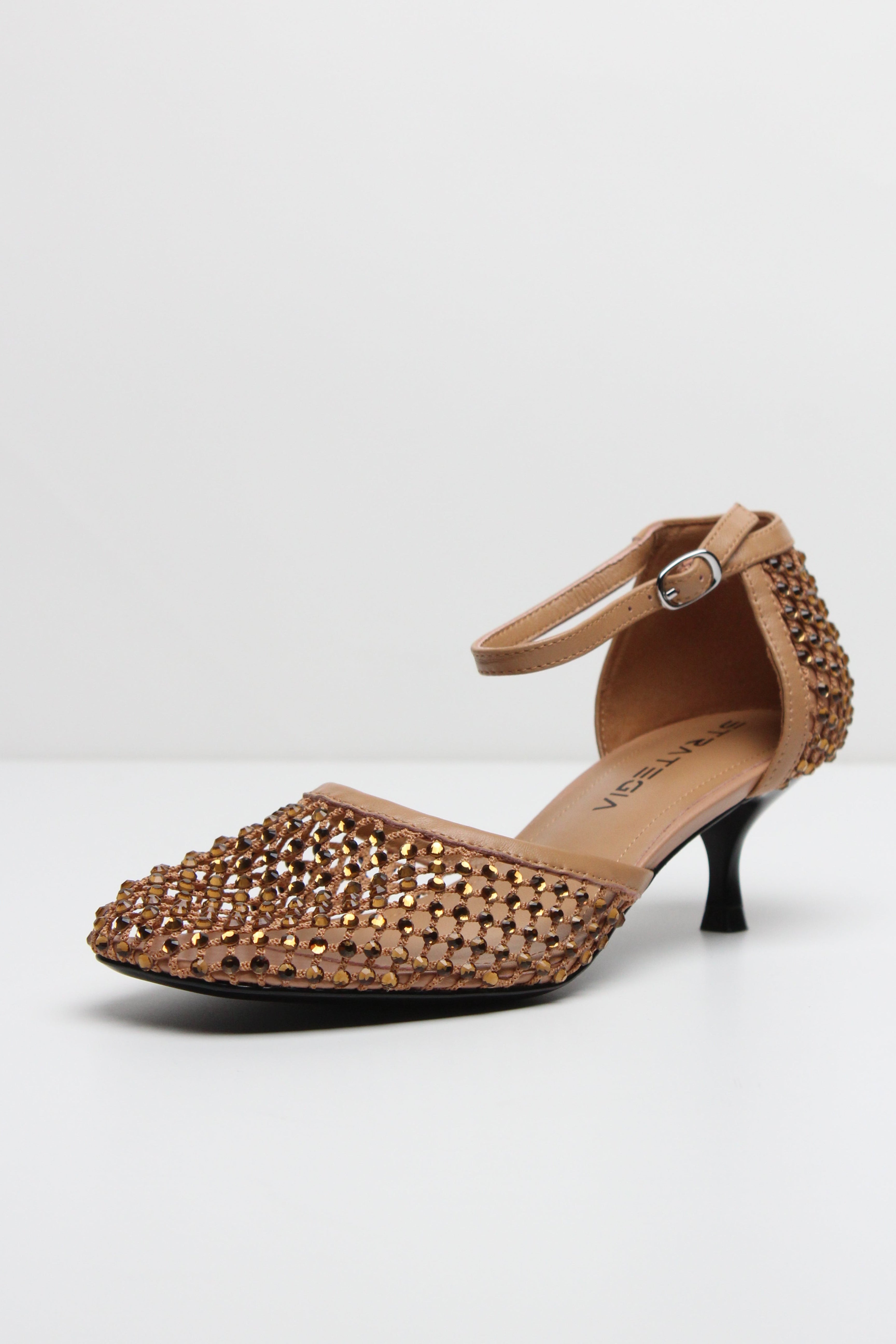 SS26-R15 DECOLLETE SHINY PUMP STRASS SAHARA