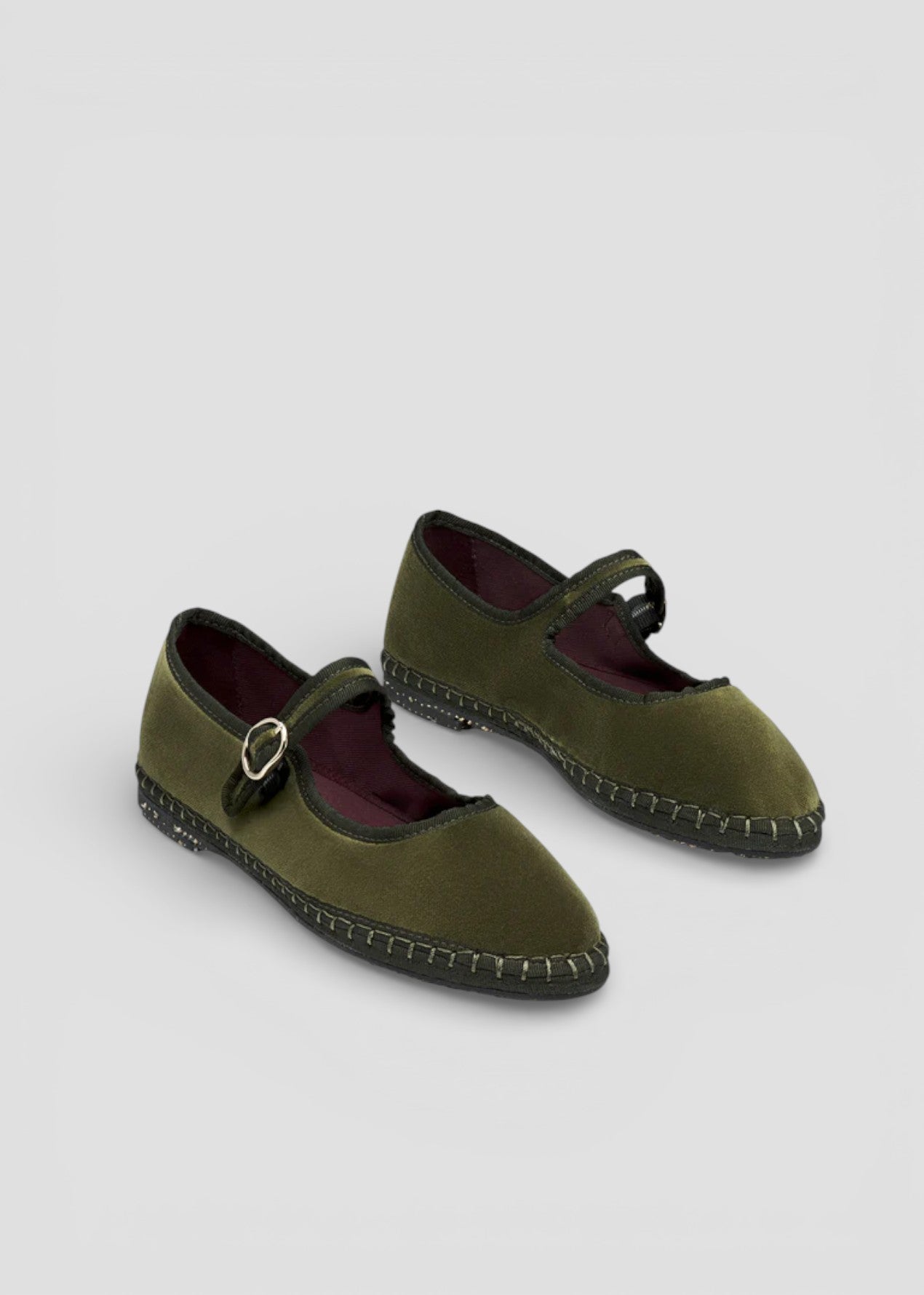 SS26- STARLING MARY JANE IN VELLUTO VERDE SCURO