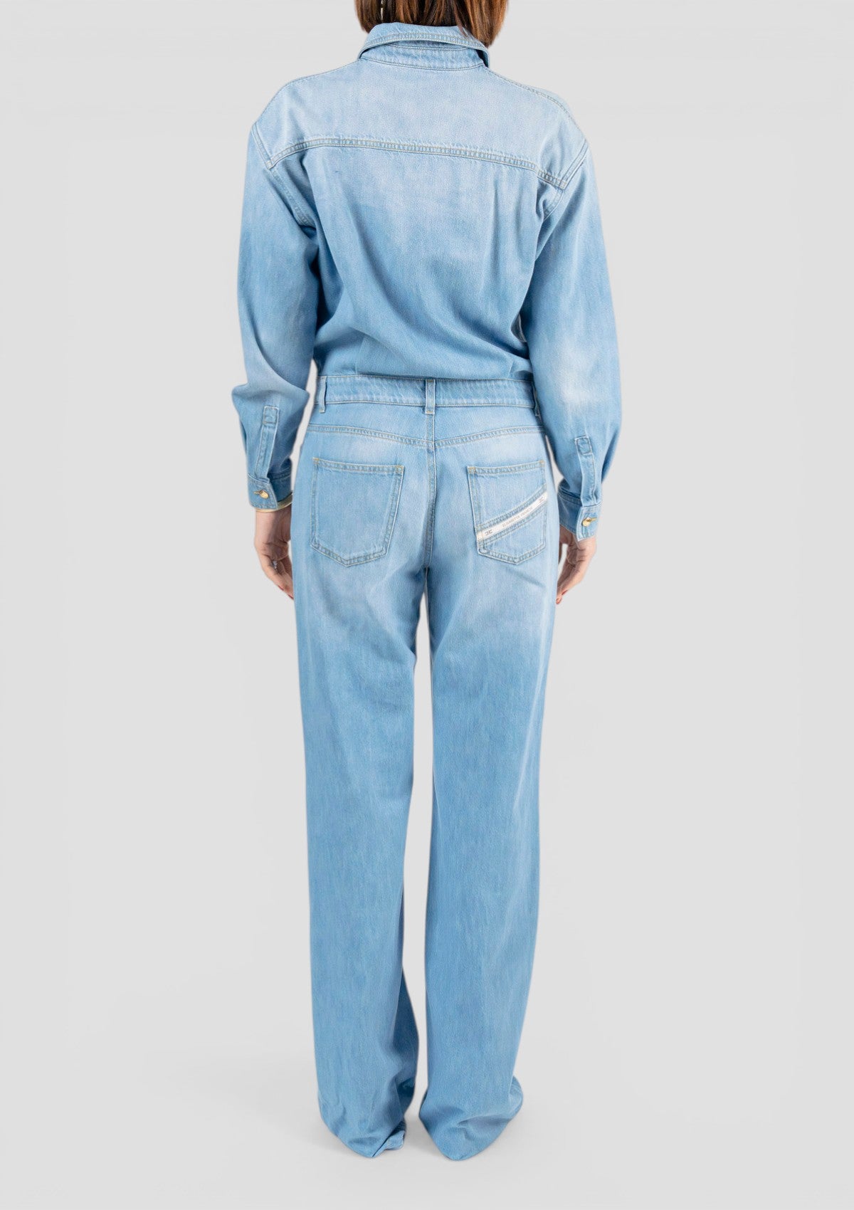 SS26-TJ44D61E2 TUTA IN DENIM CON DETTAGLIO LETTERING