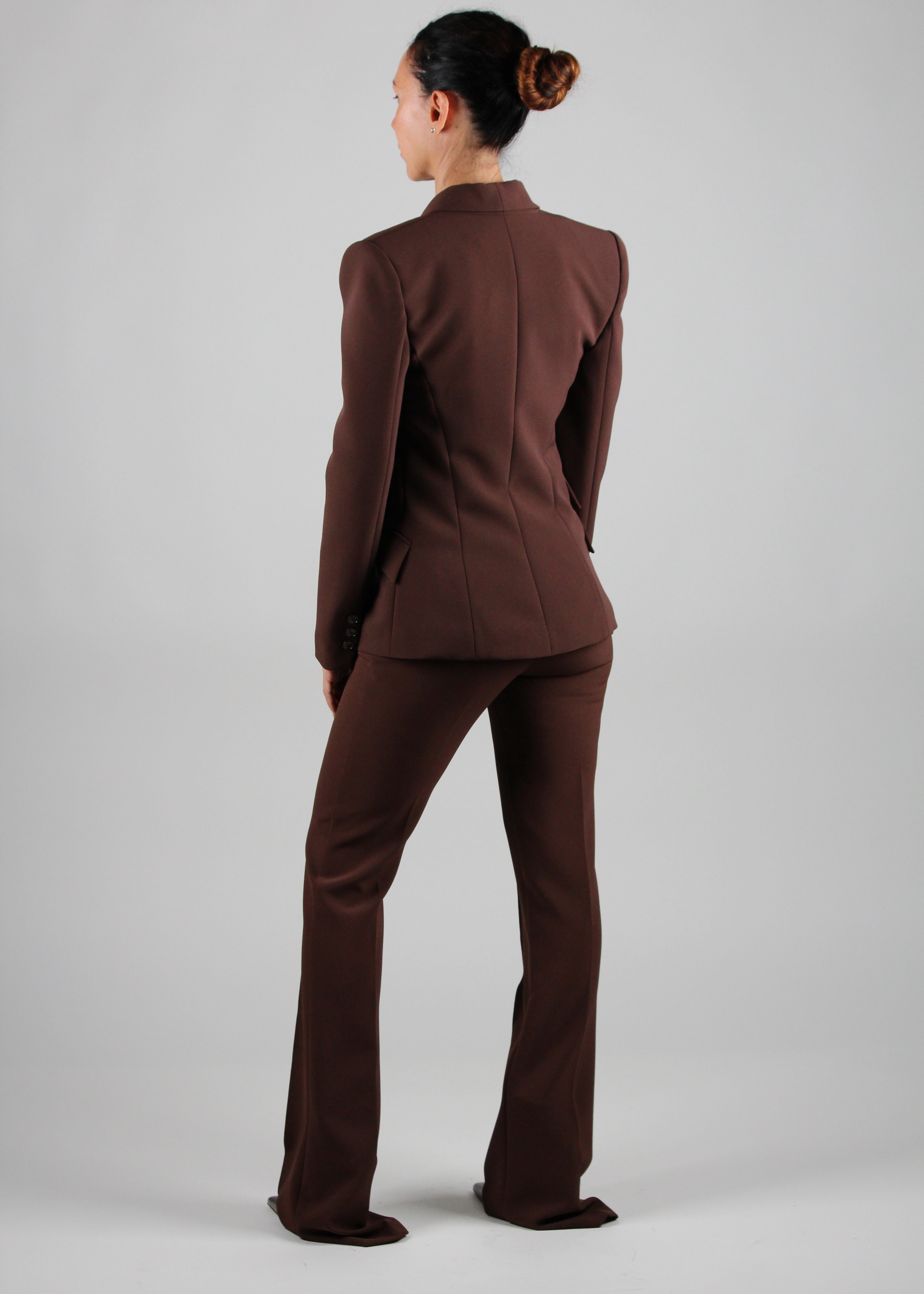 FW25-TP00156E2 TAILLEUR IN CRÊPE COLORE COFFEE