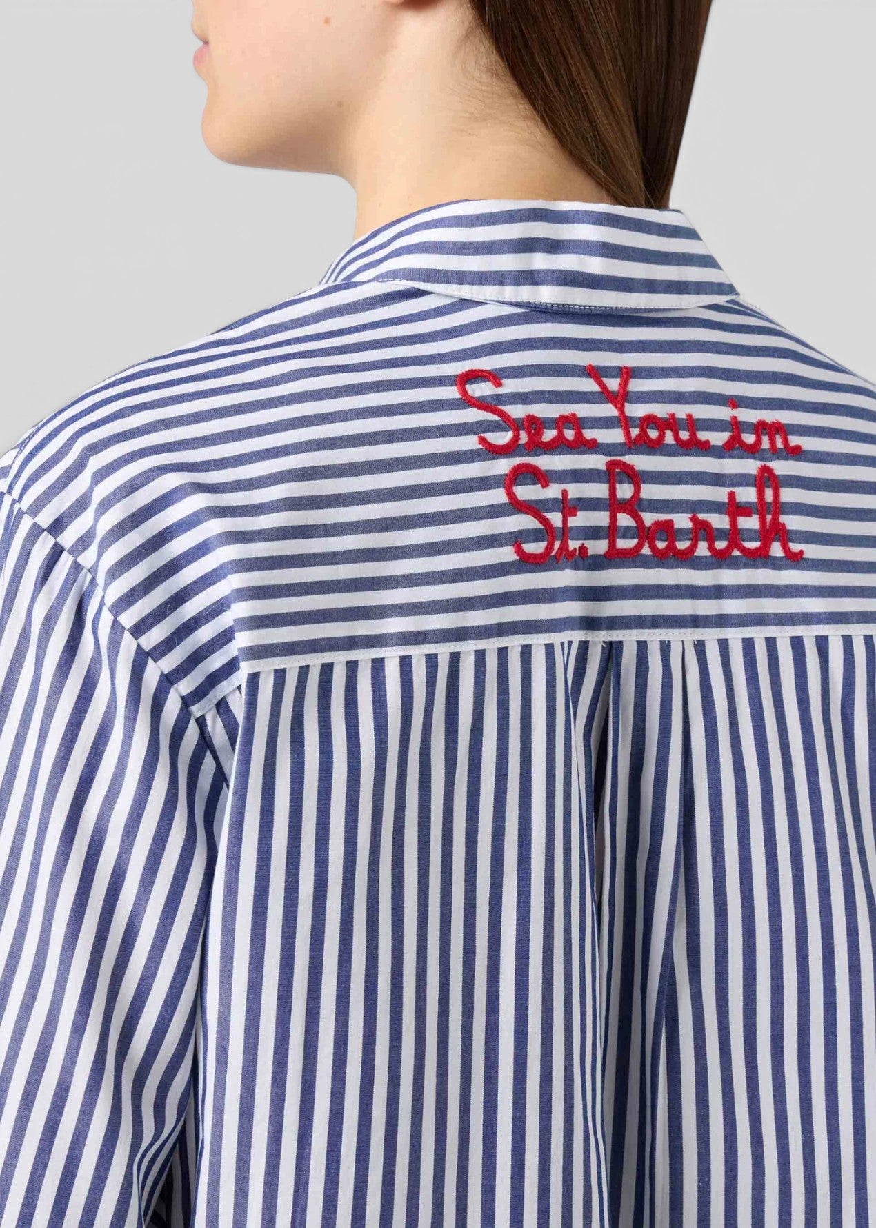 SS26-BRIG001 - 00801L CAMICIA BRIGITTE - COTTON STRIPES V SEE 61 EMB
