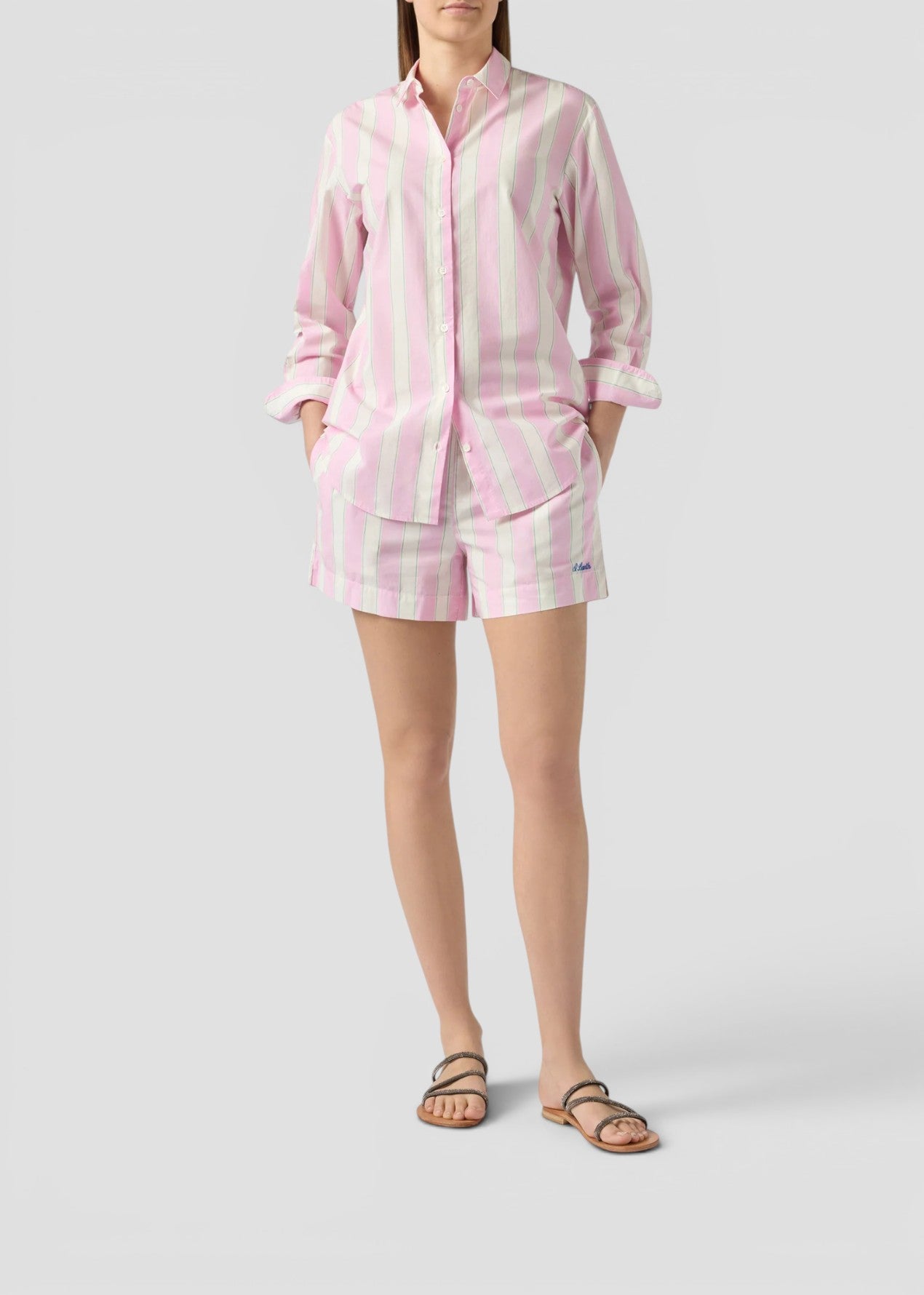 SS26-BRIG001 - 00897L CAMICIA BRIGITTE - COTTON SB BEACH STRIPES 2153 EMB