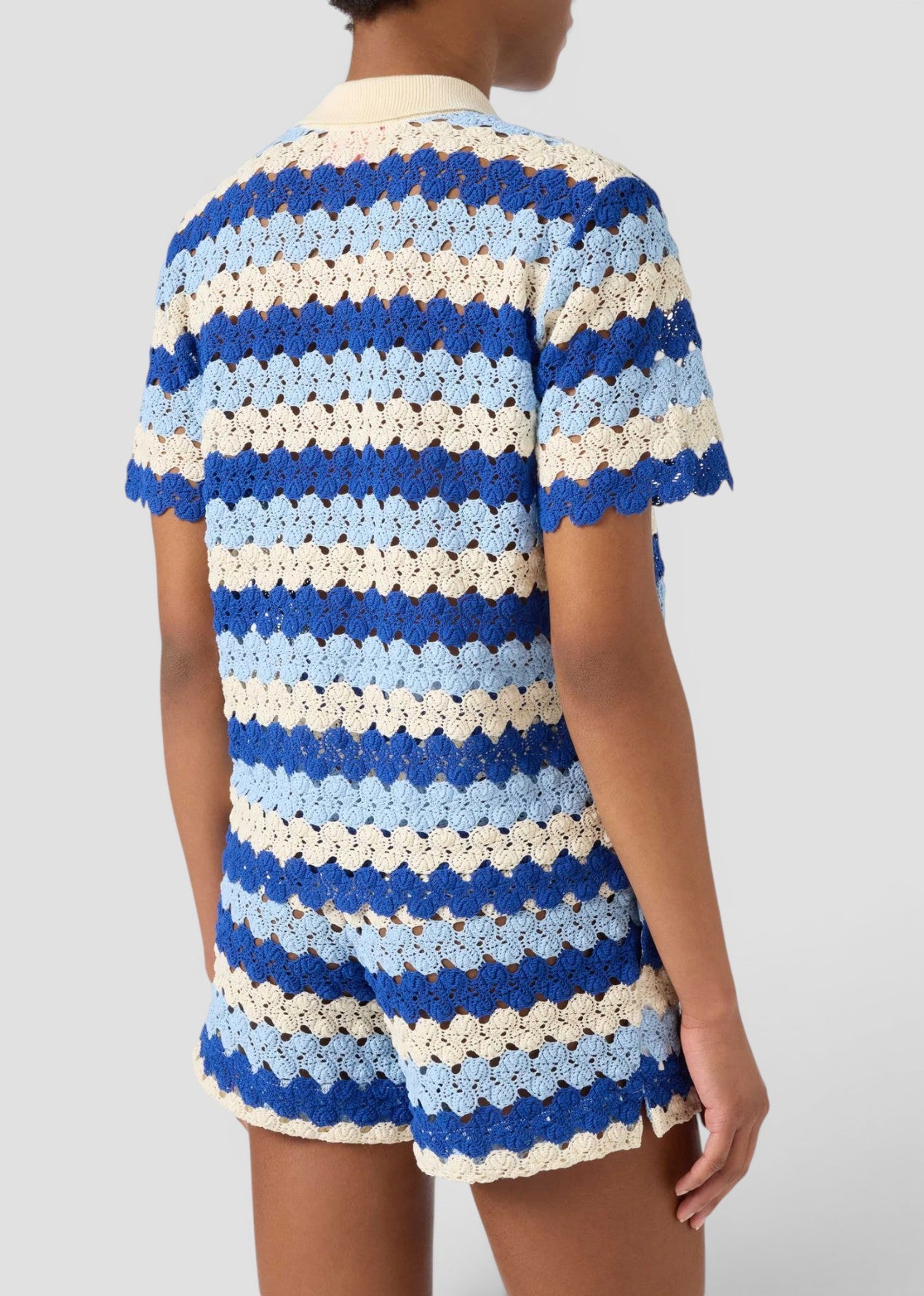 SS26-MOE0001 - 00585L CAMICIA MONET - CROCHET STRIPES WAVE 6131