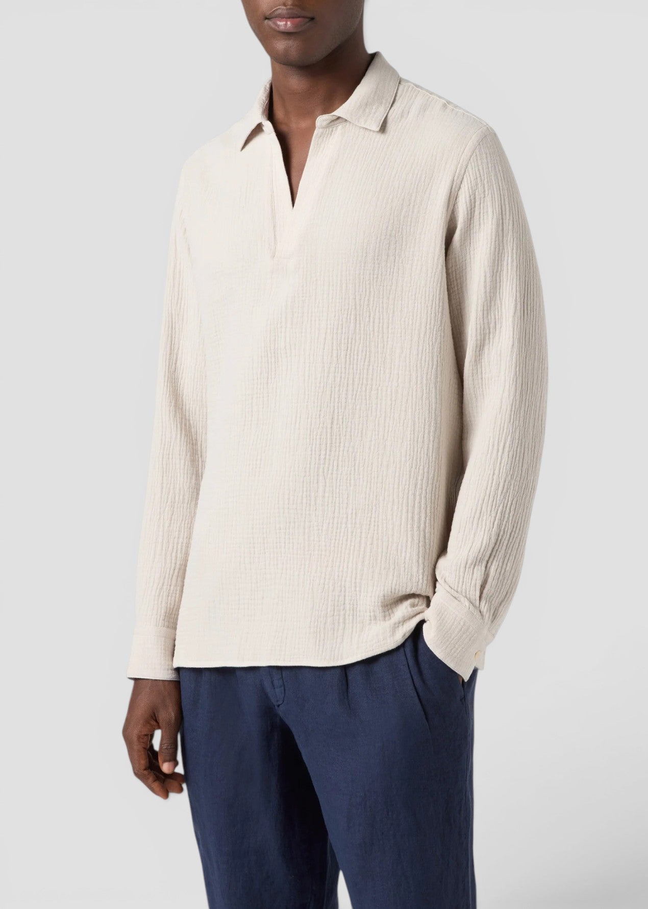 SS26-VNT0001 - 00464L CAMICIA VENTOTENE - COTTON GOFFER 10H GRAIN