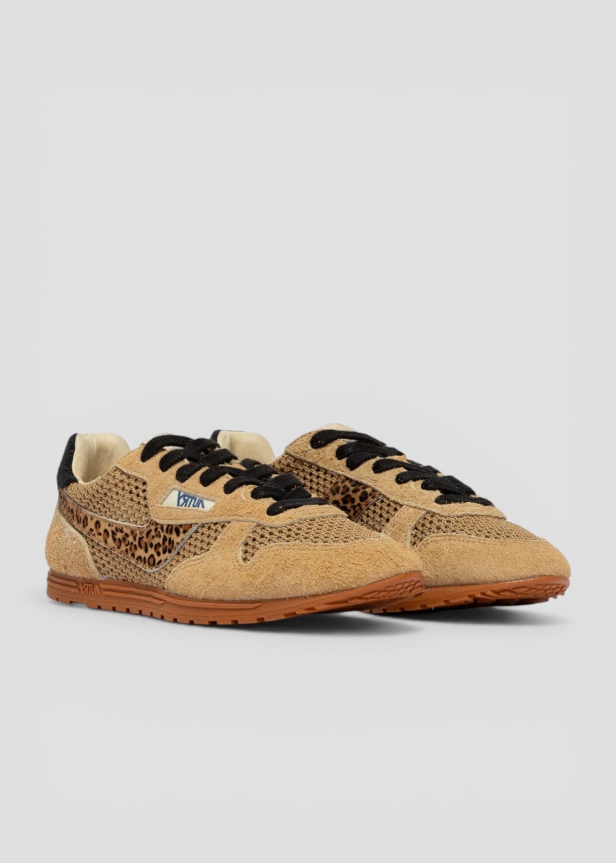 WSLW-KP01 SNEAKERS DONNA WINSPIN KNITTED/SUEDE/PONY TRENCH/LEOPARD/BLACK
