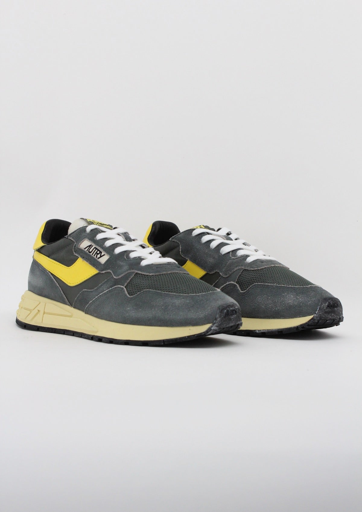 WWLM GQ06 SNEAKERS UOMO AUTRY REELWIND - GRIGIO ANTRACITE / GIALLO / CREMA