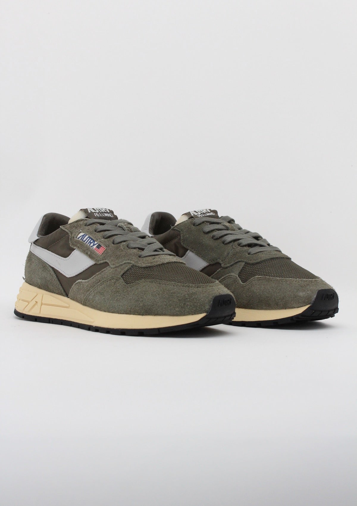 WWLM UT52 SNEAKERS UOMO AUTRY REELWIND - VERDE MILITARE / GRIGIO CHIARO / CREMA