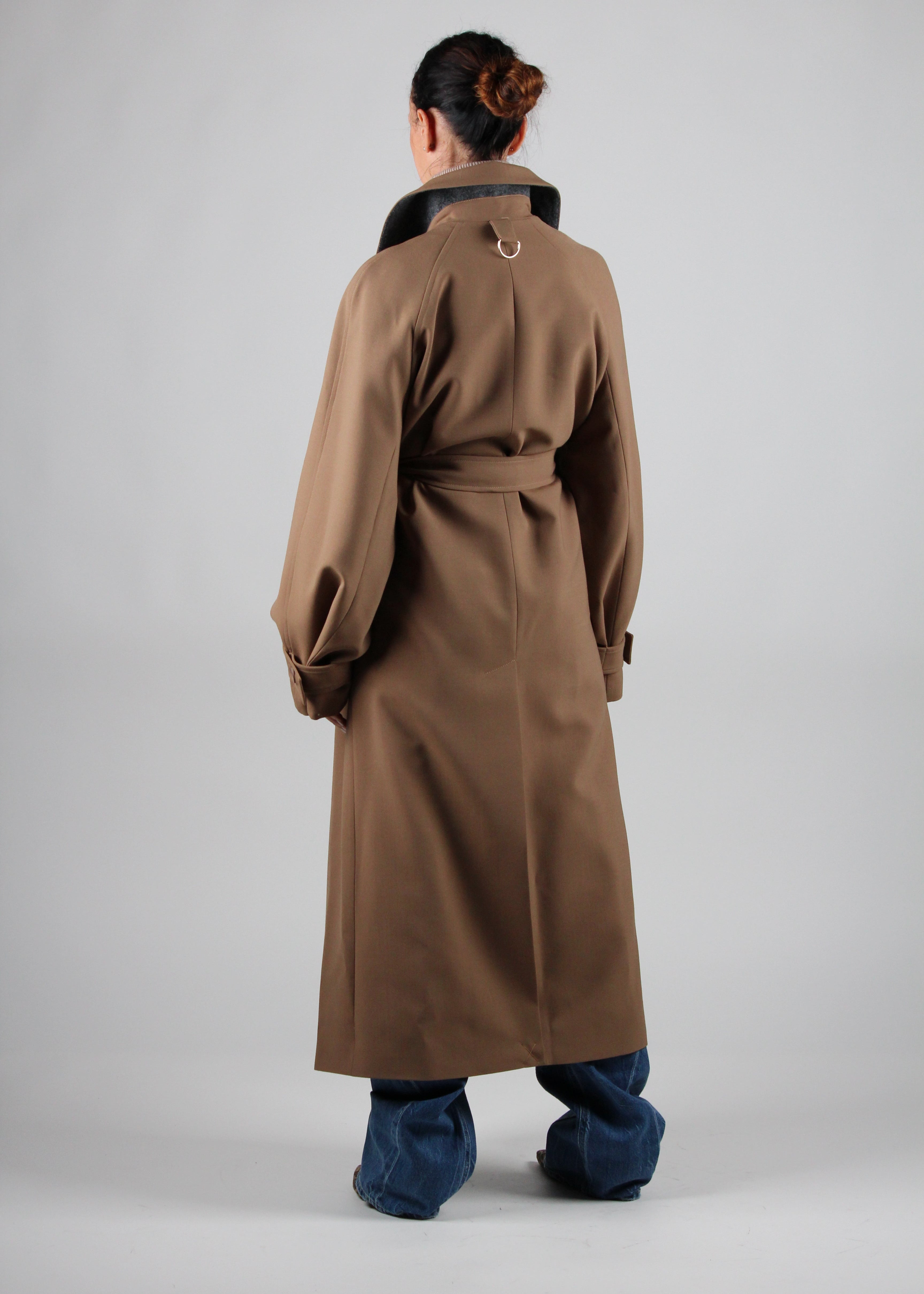 FW25-Y5WI14 TRENCH BEATRIX IN FRESCO DI LANA COLORE CAMMELLO