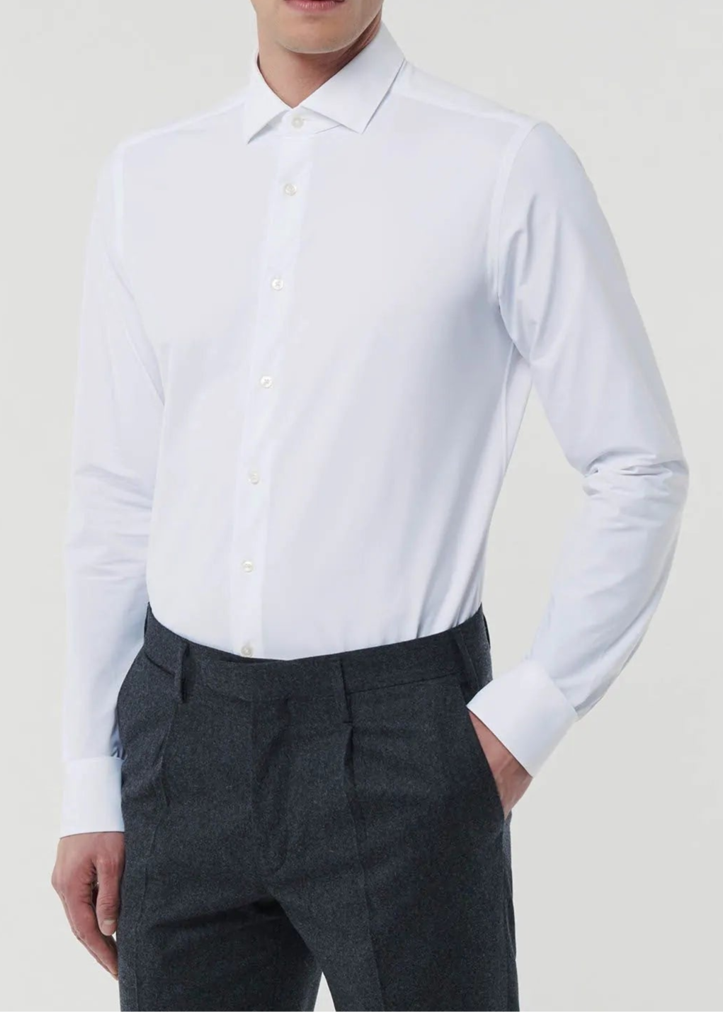 FW25-ACT558ML CAMICIA IN JRS UOMO COLORE BIANCA