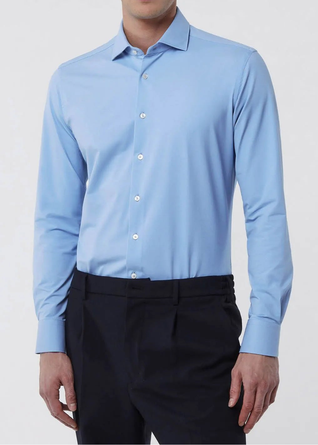 ACT558ML CAMICIA IN JRS UOMO. COLORE 060 CELESTE SCURO