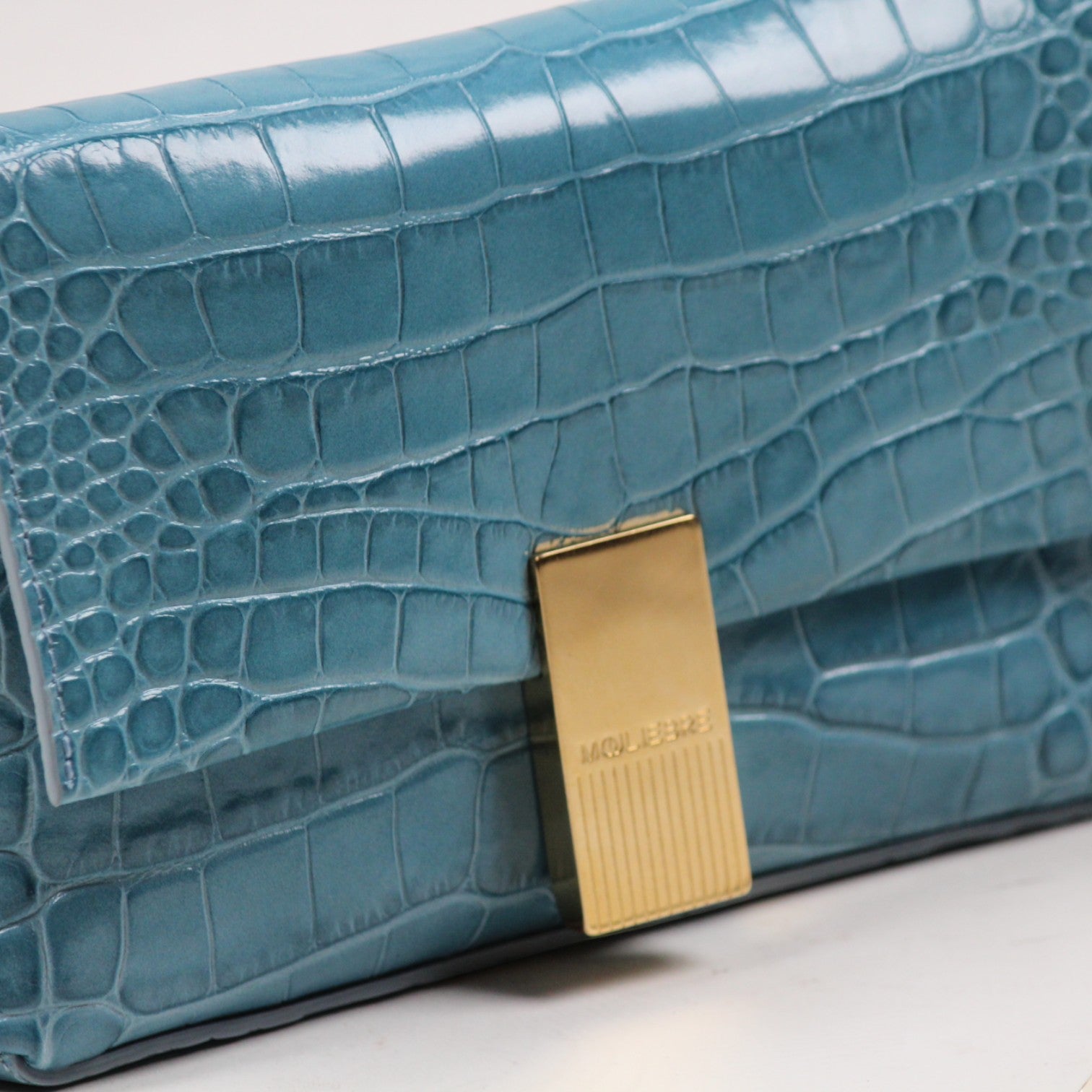 BORSA ALESSIA COL.LIGHT BLU VITELLO STAMPA COCCO