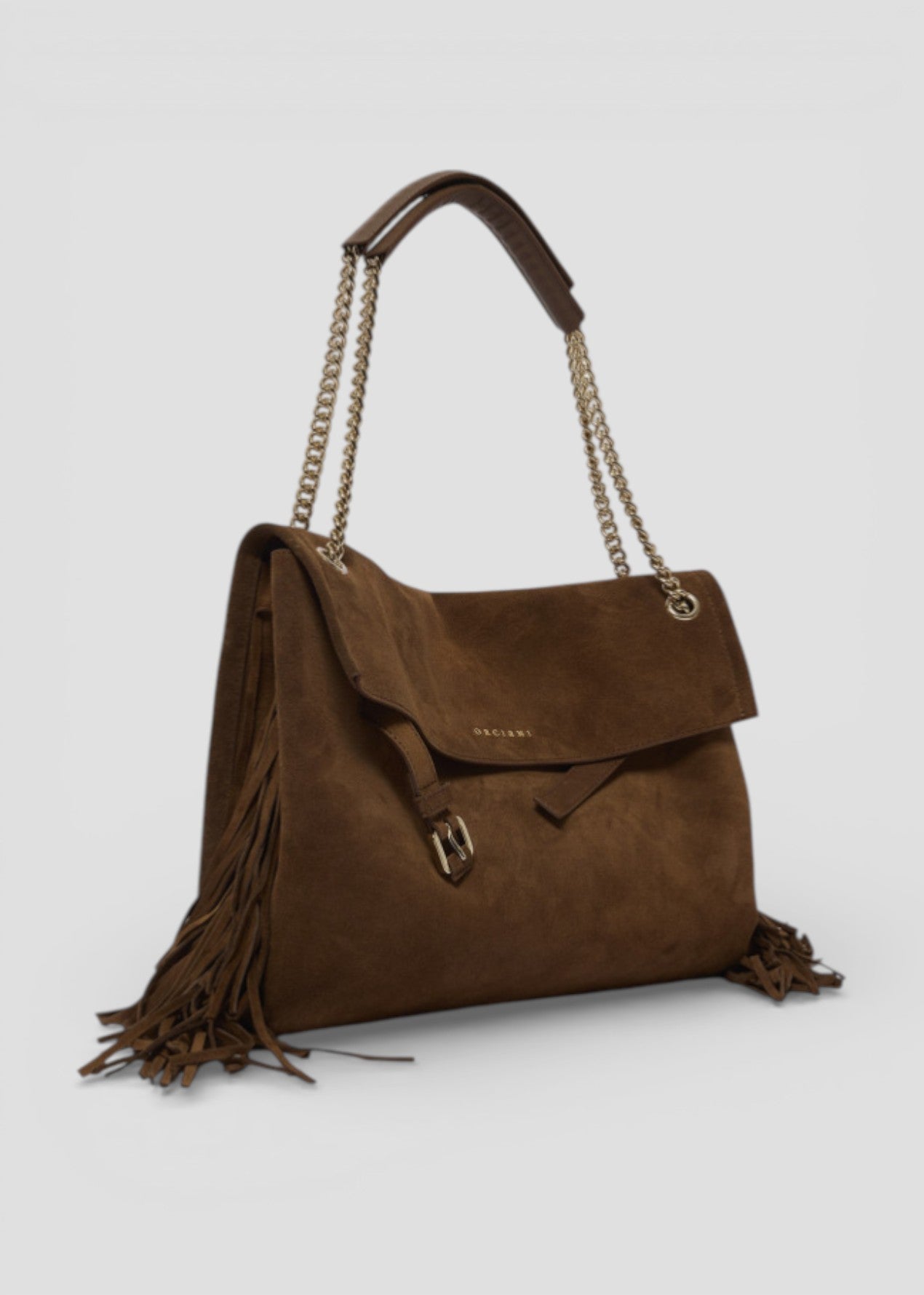 SS26-B02212-PFG BORSA VENUS M PEACH FRINGE COCOA