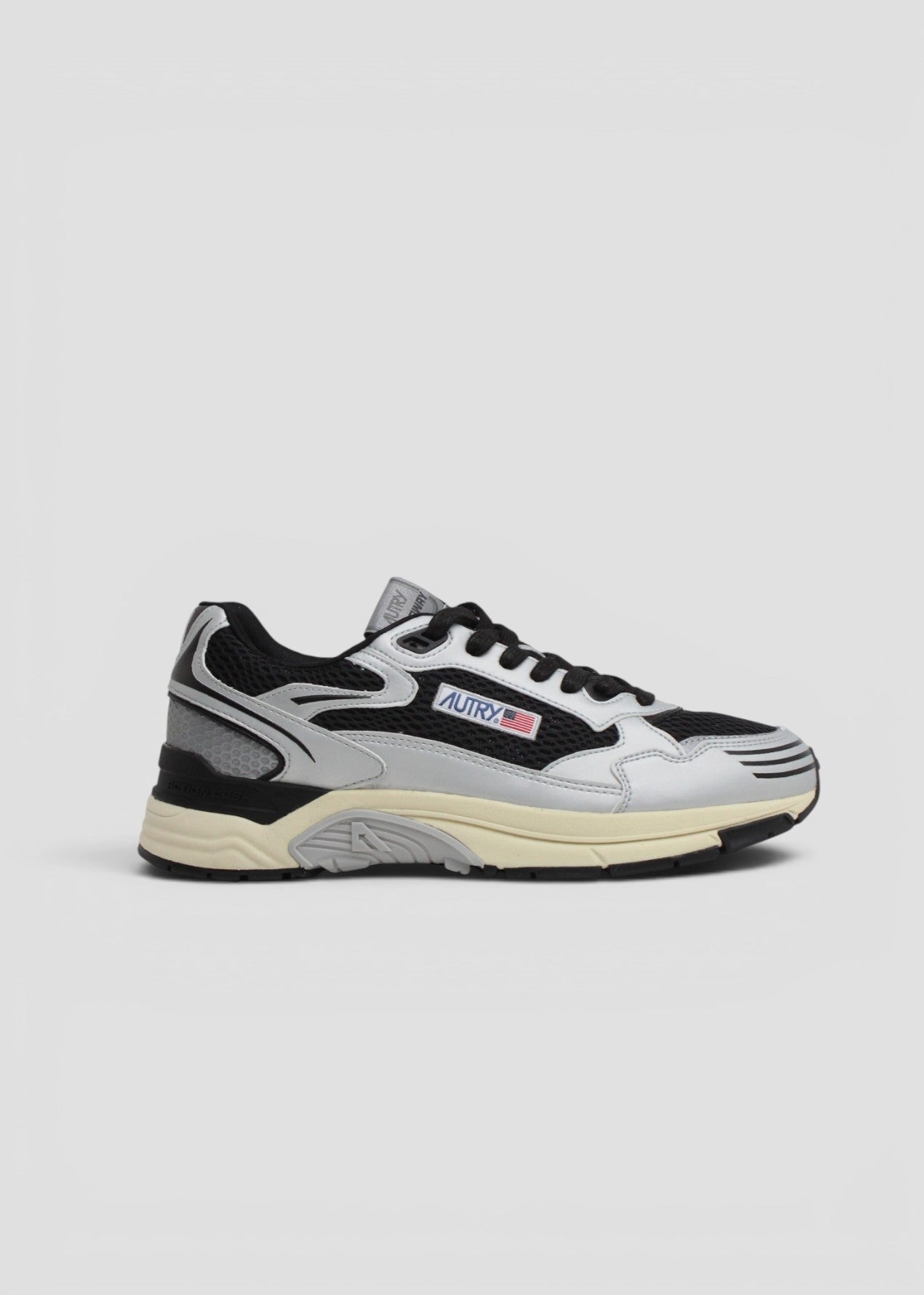 SS26-HYLM-MV09 SNEAKERS UOMO HYPERWAY MESH/MIRROR SILVER/BLACK/BLACK