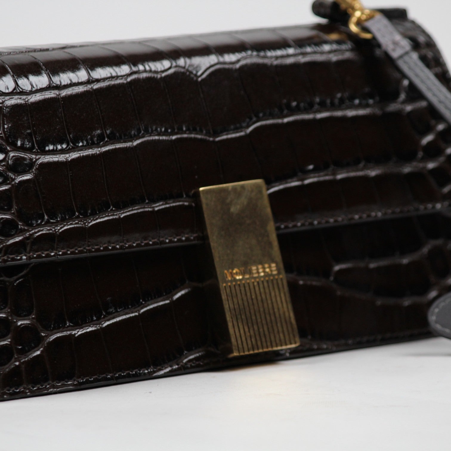 BORSA NINA COL.BROWN IN VITELLO STAMPA COCCO