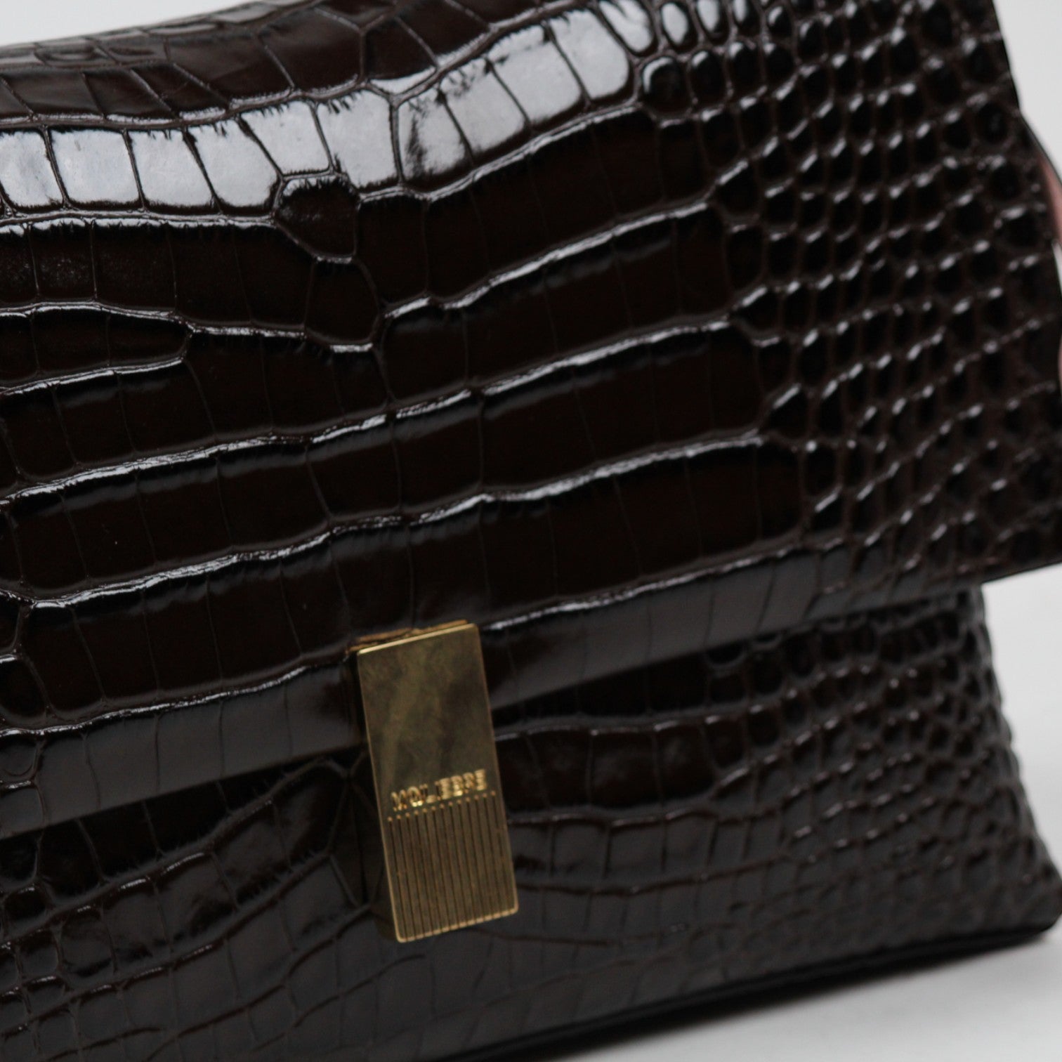 BORSA OLIVIA COL.BROWN IN VITELLO STAMPA COCCO