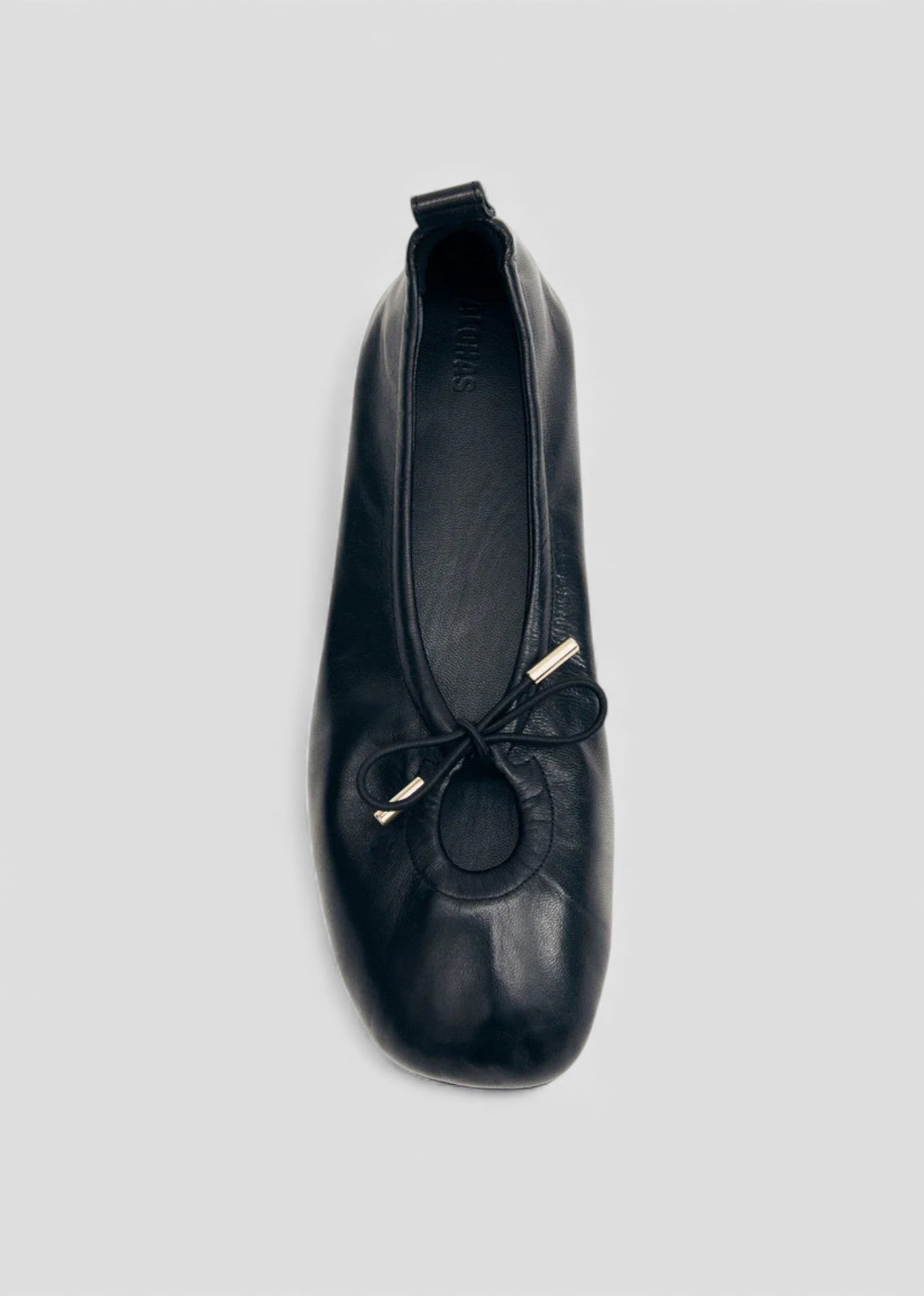 SS26-100303-04. ROSALIND BALLERINA IN PELLE NERA