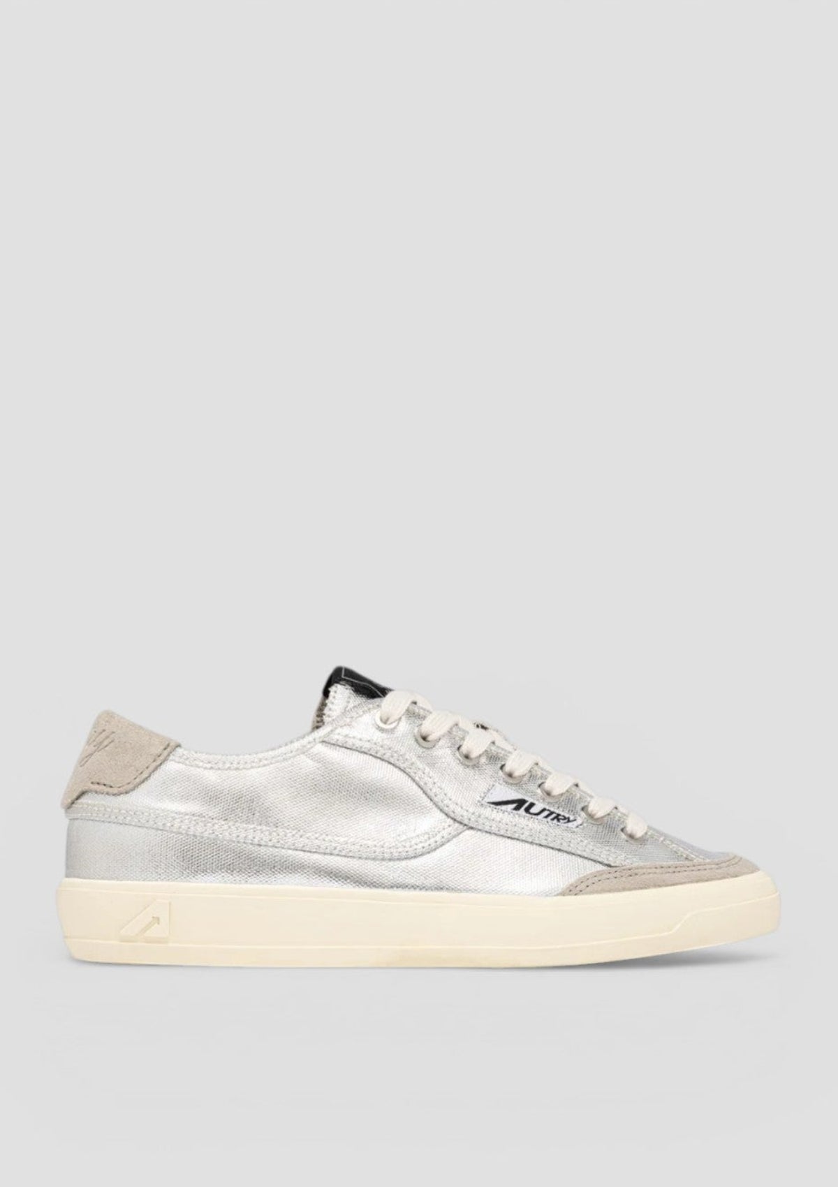 SCLW-CU07 SNEAKERS DONNA WINDSCAPE LOW WOM LAMINATED CANVAS/SUEDE SILVER
