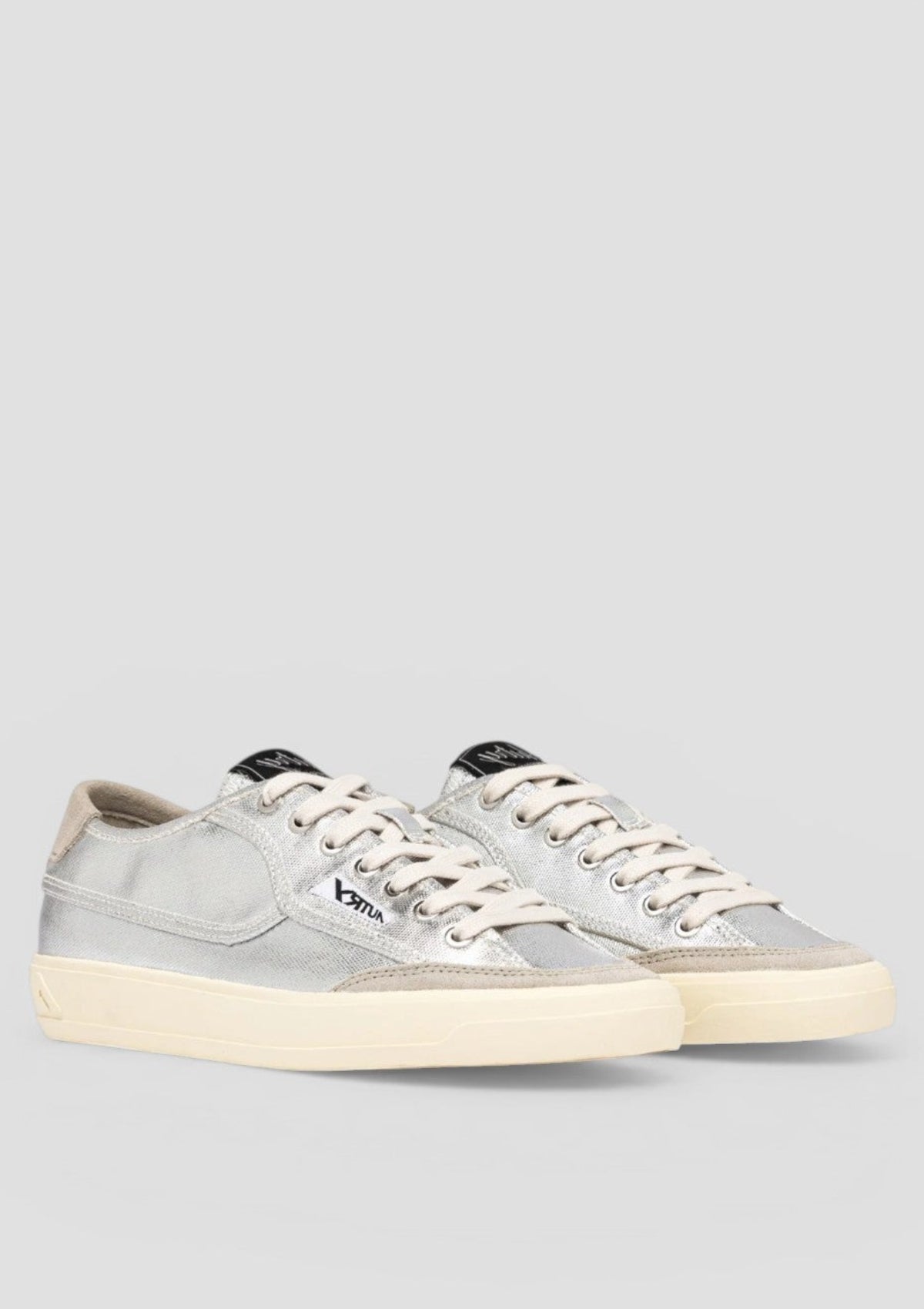 SCLW-CU07 SNEAKERS DONNA WINDSCAPE LOW WOM LAMINATED CANVAS/SUEDE SILVER