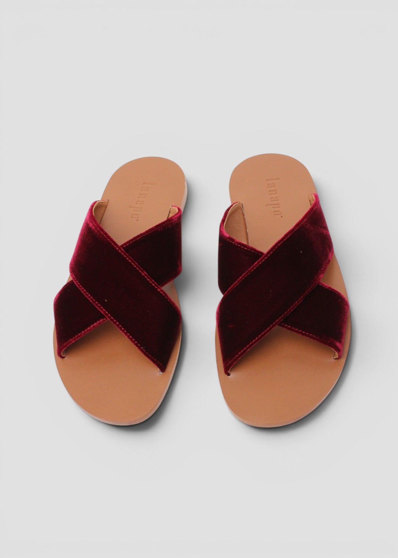SS26-9426268. STROMBOLI SANDALO IN VELLUTO COLOR RUBINO