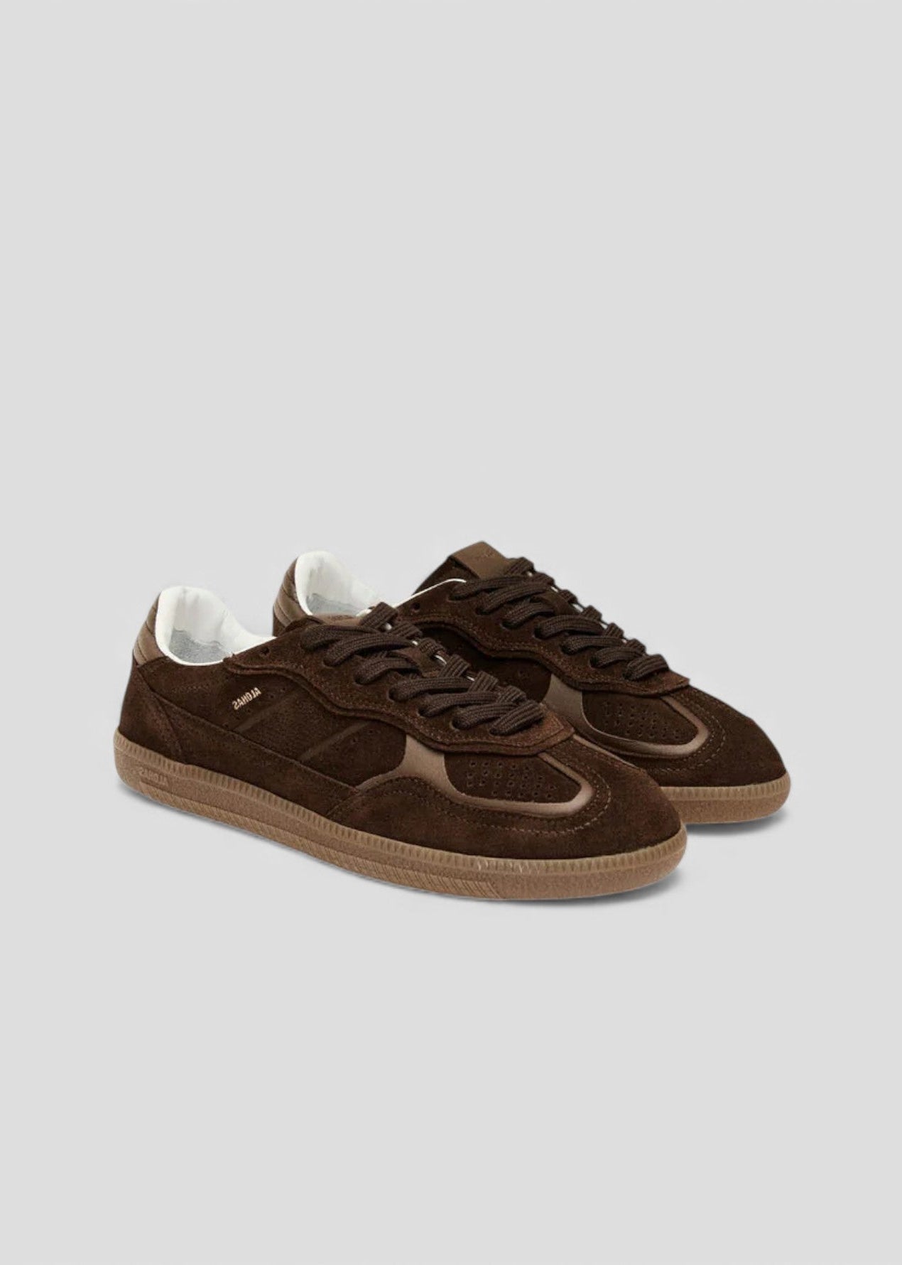 SS26-100471-05. TB.490 SNEAKERS IN PELLE SCAMOSCIATA MARRONE