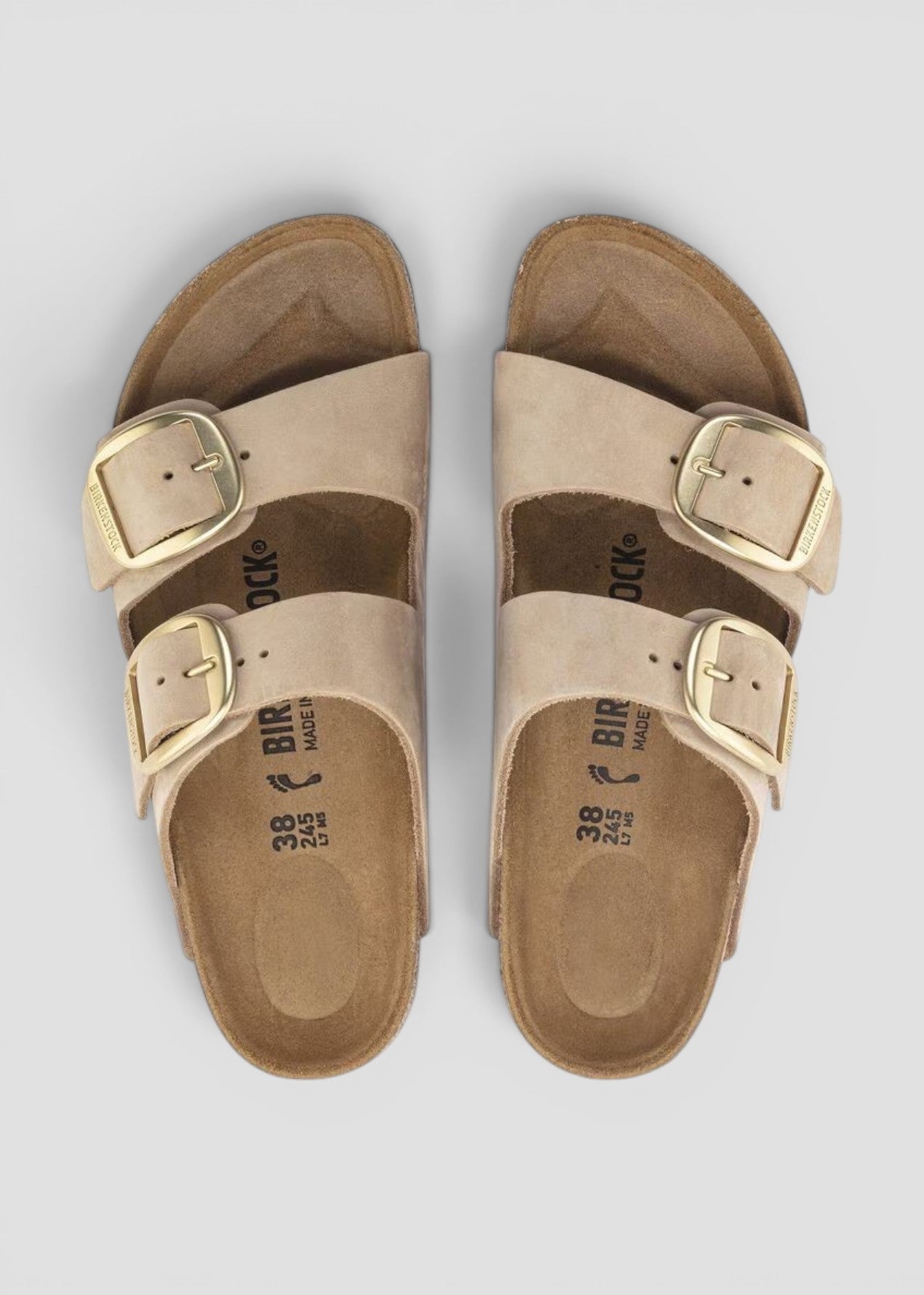 1024064 ARIZONA BIG BUCKLE SANDCASTLE NUBUCK  LEATHER