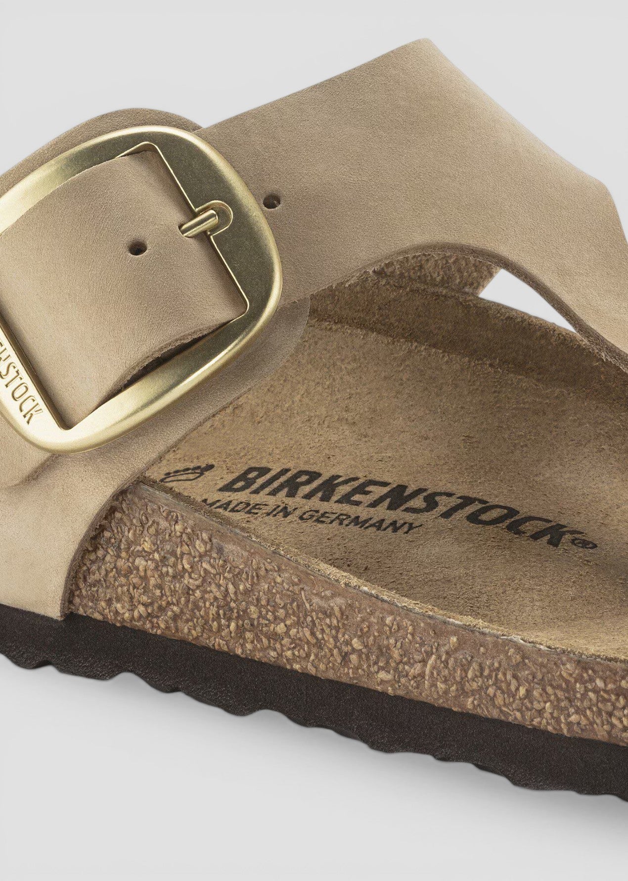 1023966  GIZEH DONNA BIG BUCKLE SANDCASTLE NUBUCK LEATHER