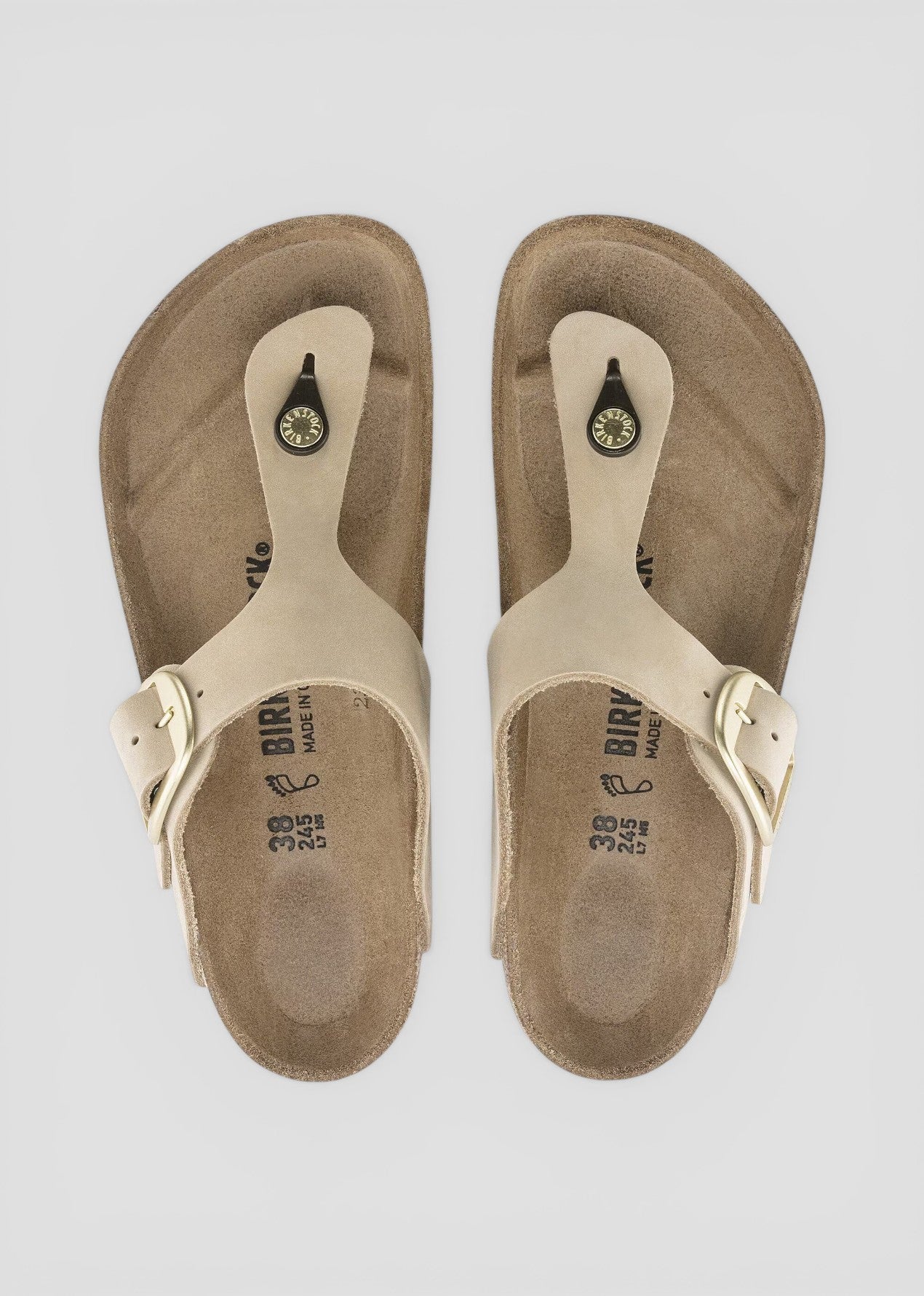 1023966  GIZEH DONNA BIG BUCKLE SANDCASTLE NUBUCK LEATHER