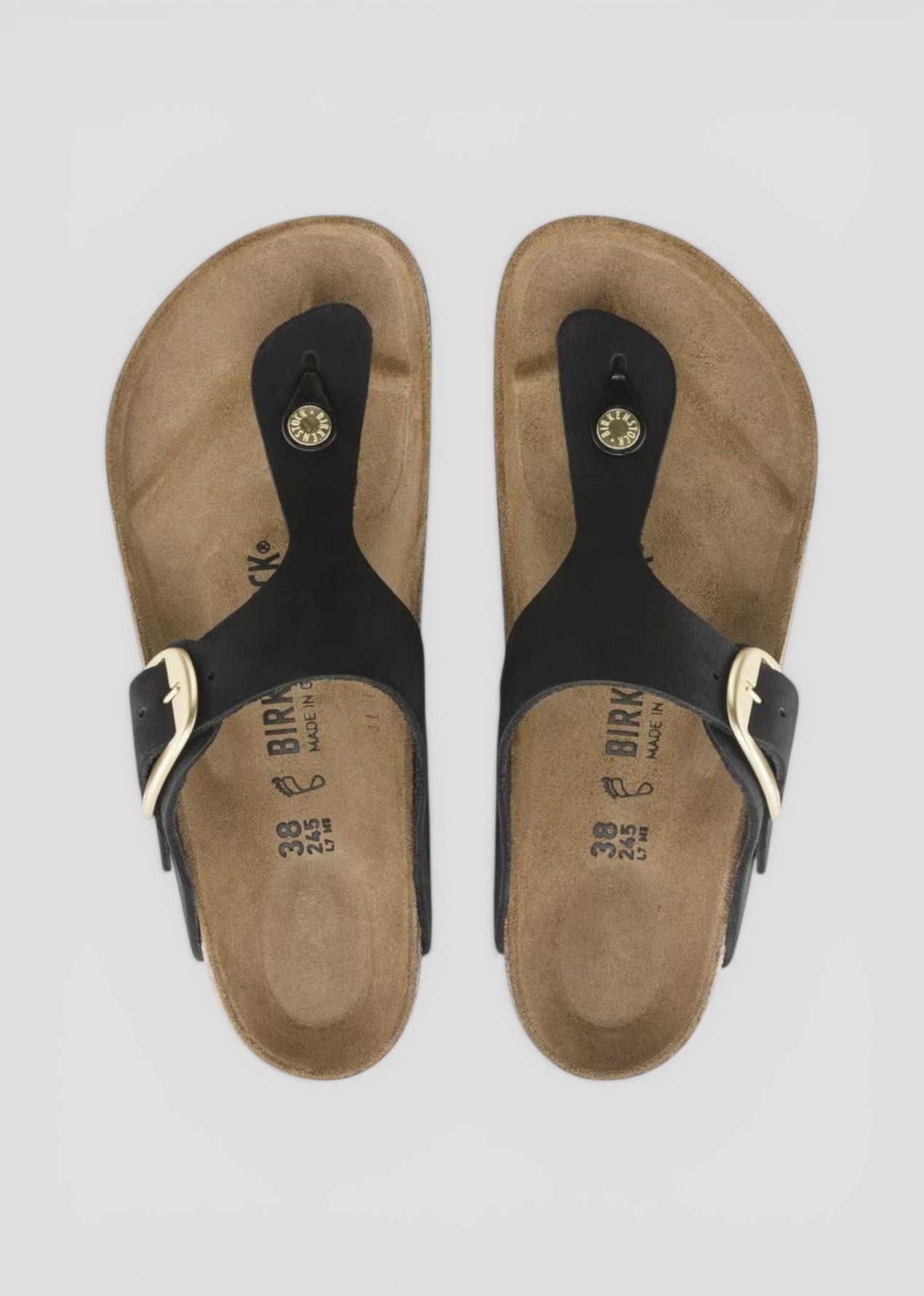 1024019 GIZEH BIG BUCKLE BLACK NUBUCK LEATHER