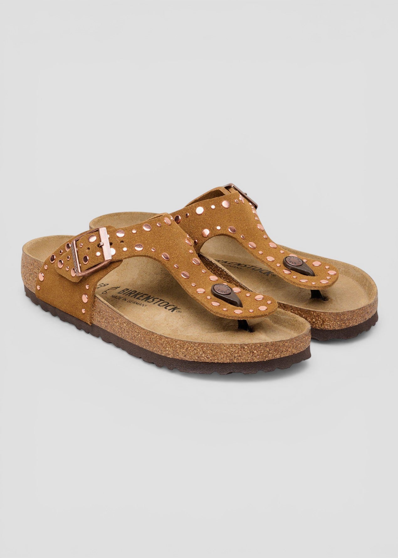 1031649  GIZEH DONNA RIVET MINK SUEDE LEATHER