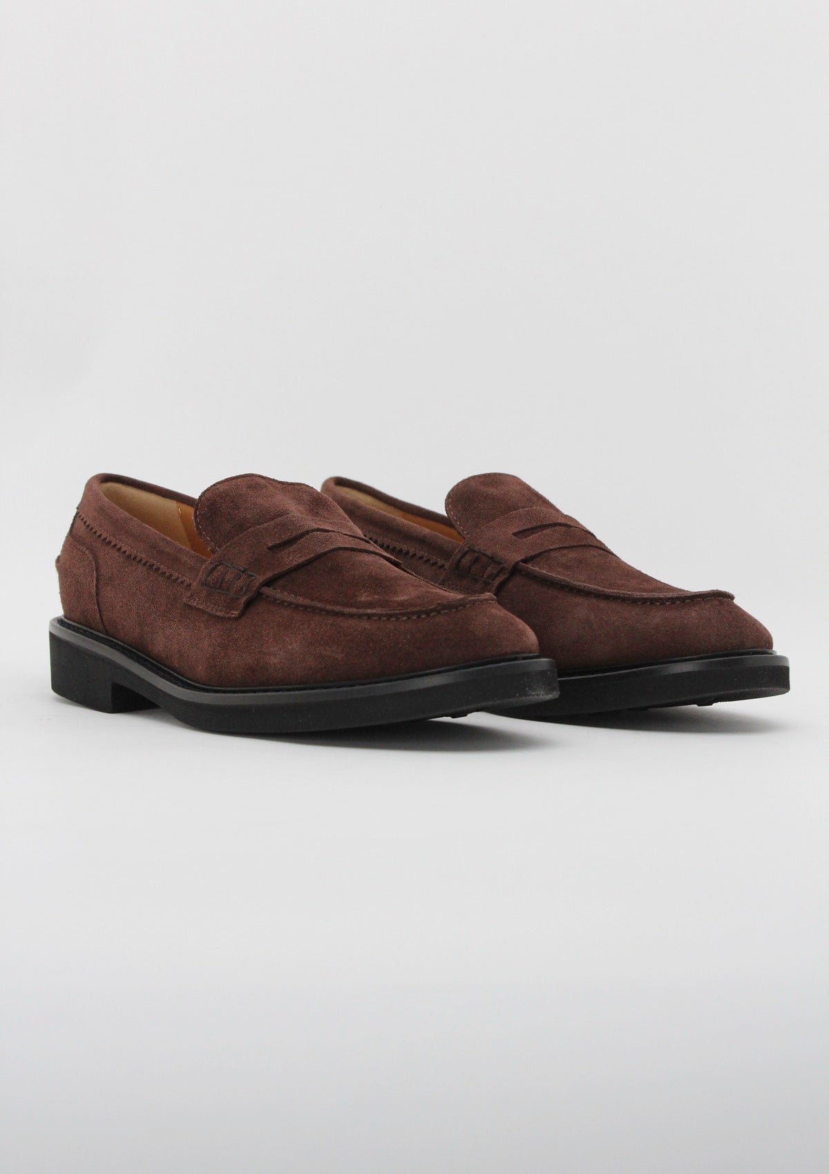 1747.  Mocassino Penny Loafer Camoscio Testa di Moro - Anna F.