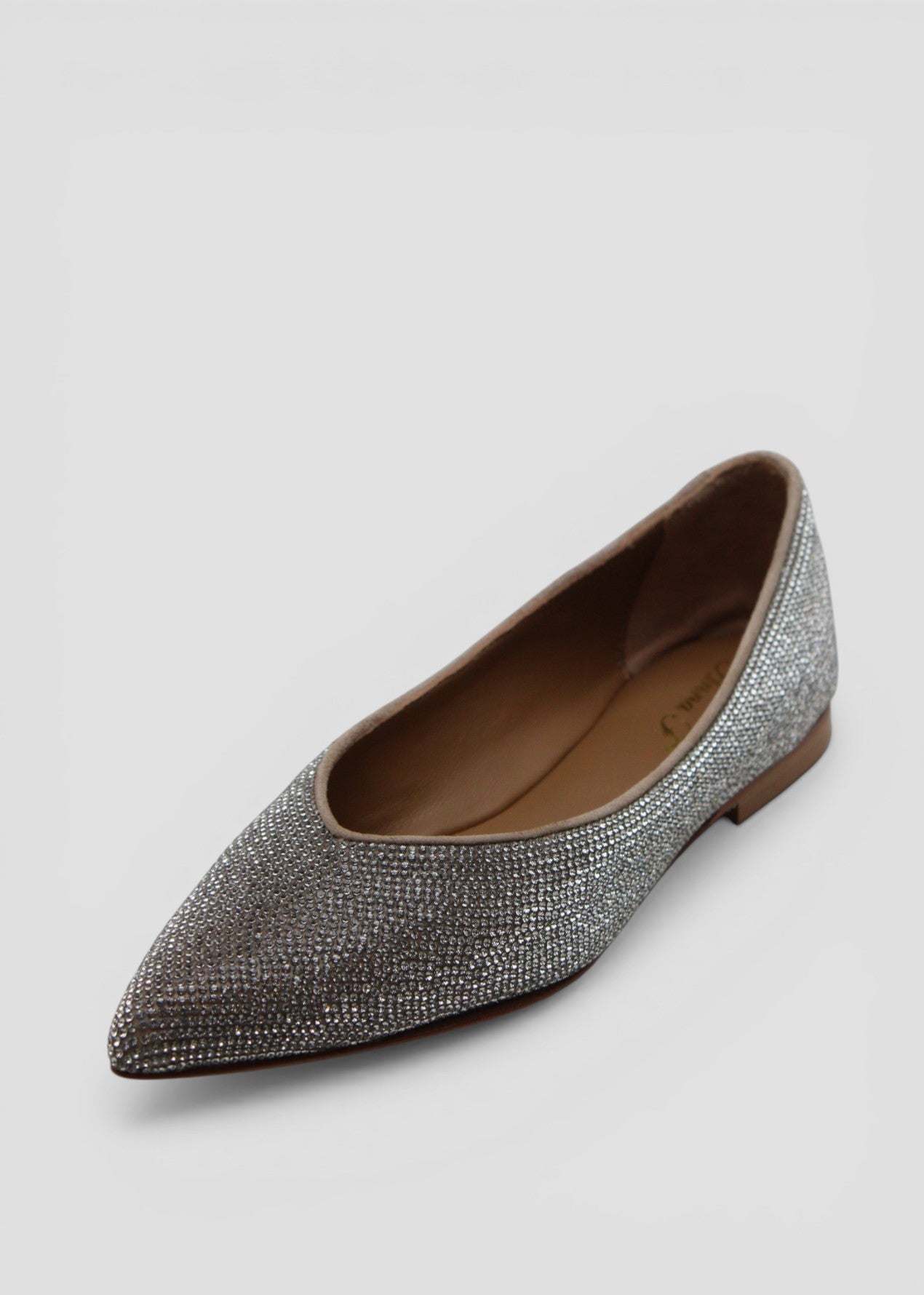 SS26-1821C BALLERINA IN NAPPA CON GLITTER  SABBIA