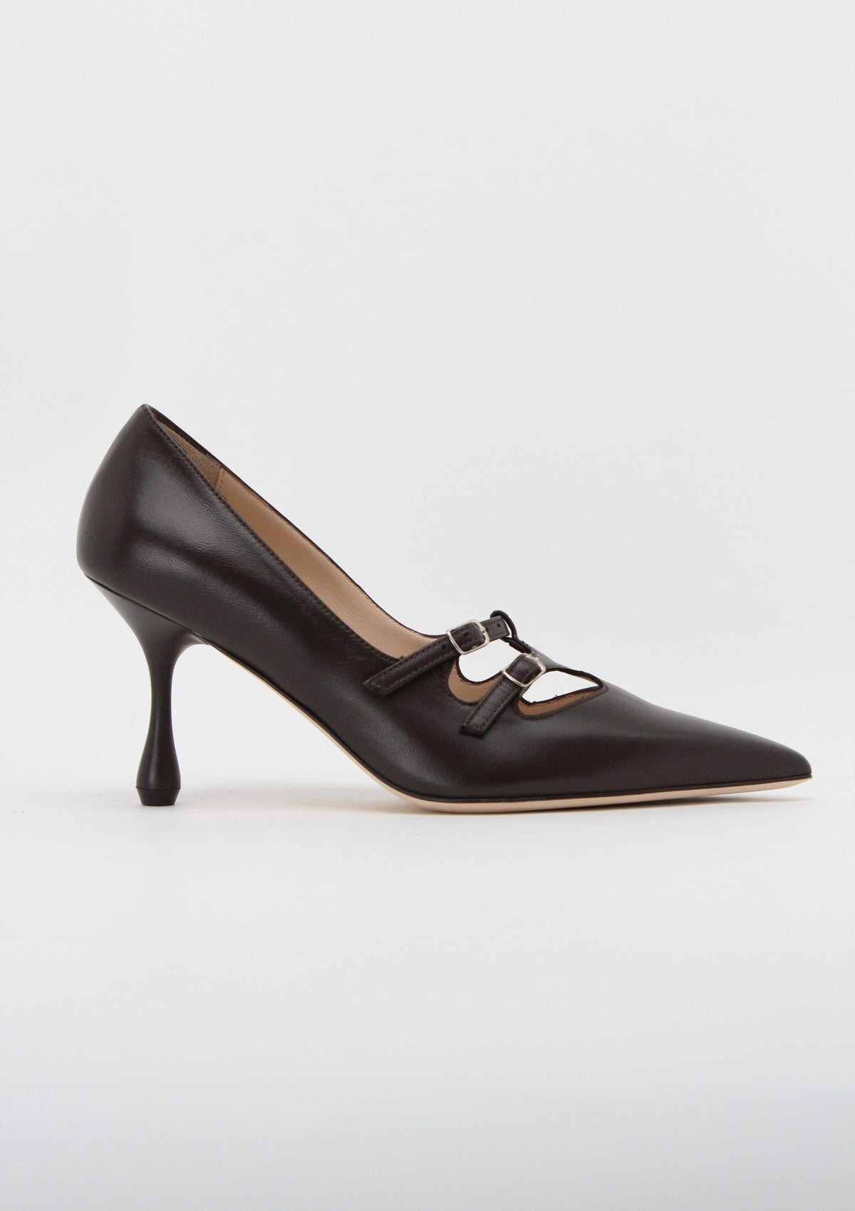 1967 Décolleté Mary Jane T-Strap in Nappa Testa di Moro - Anna F.