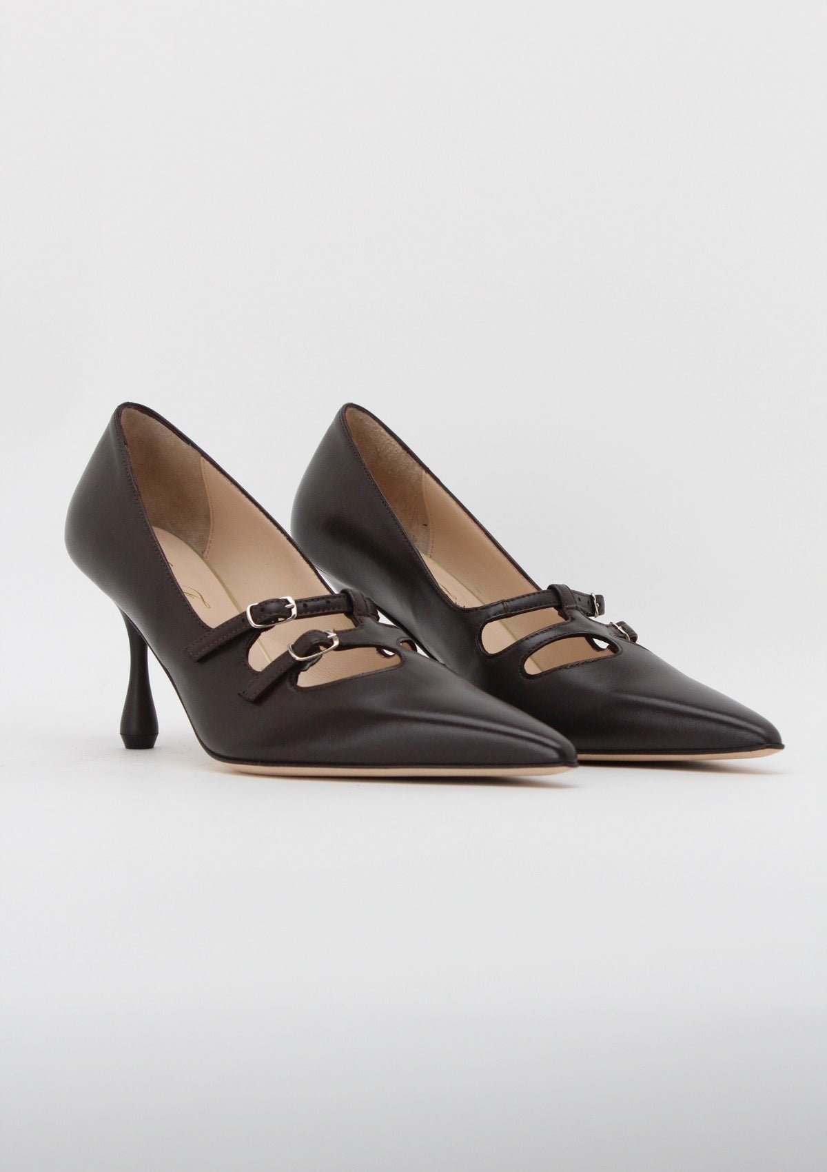 1967 Décolleté Mary Jane T-Strap in Nappa Testa di Moro - Anna F.