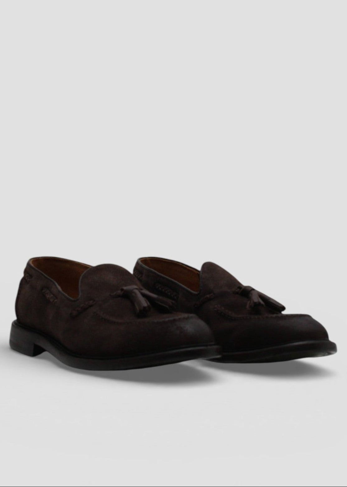 2032 MOCASSINO UOMO IN CAMOSCIO VINTAGE TESTA DI MORO CON NAPPINE