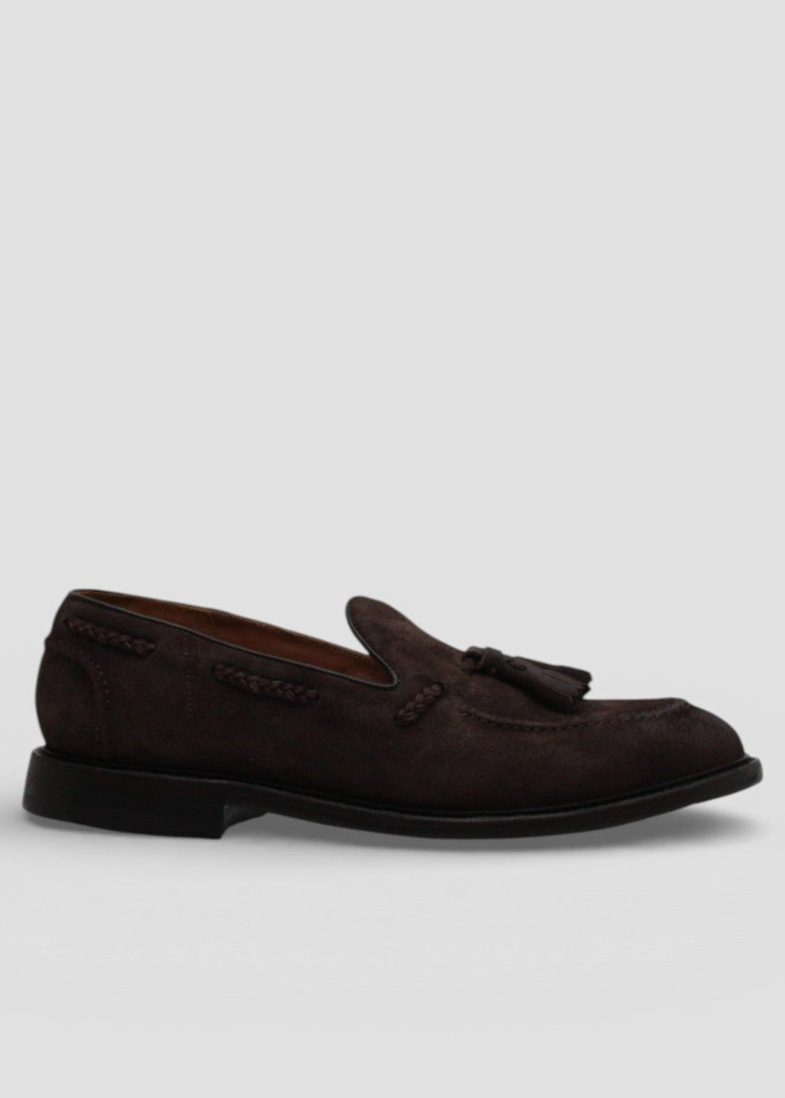 2032 MOCASSINO UOMO IN CAMOSCIO VINTAGE TESTA DI MORO CON NAPPINE