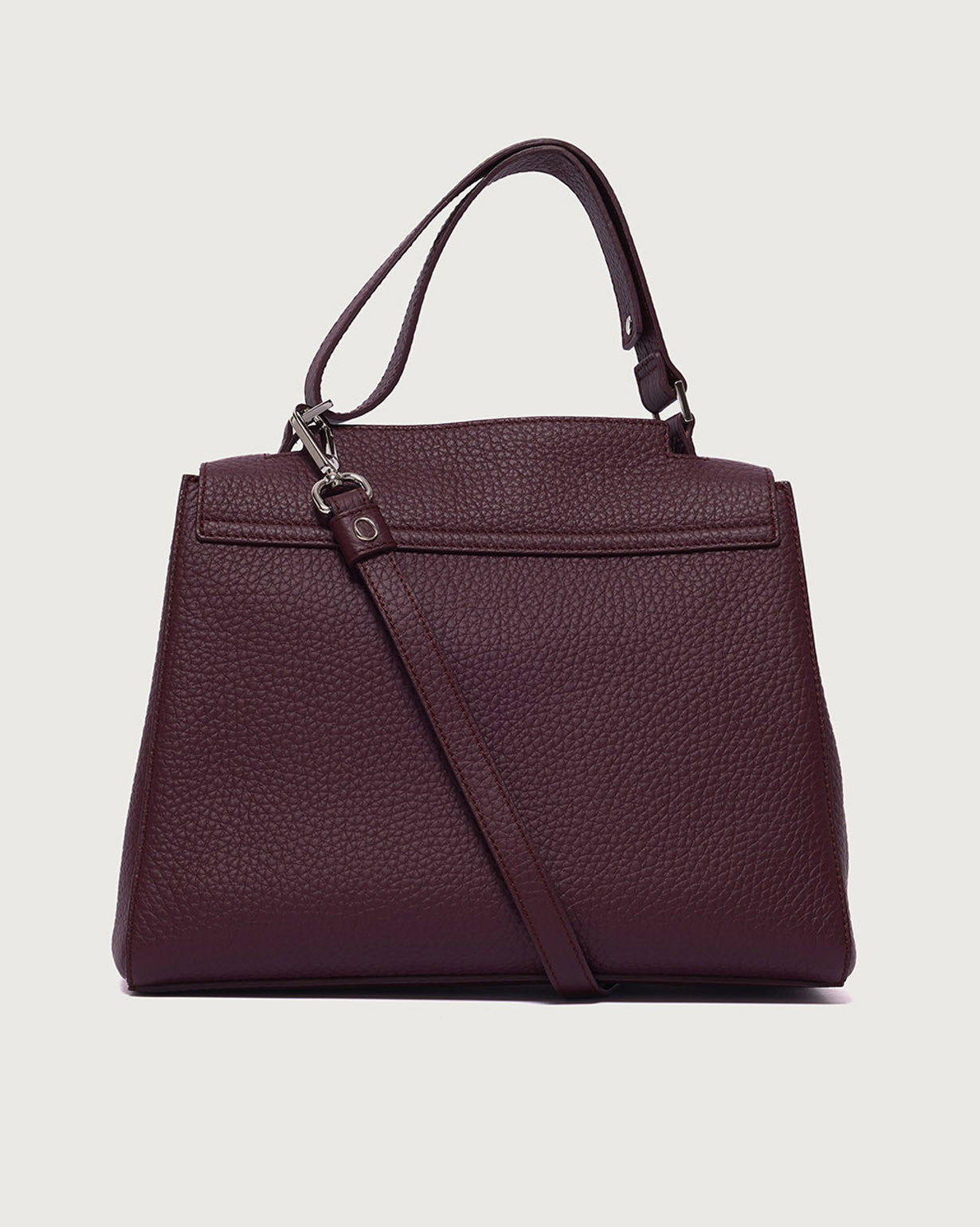 AI/SS25-BT2006_SOF  SVEVA SOFT MEDIA A SPALLA IN PELLE CON TRACOLLA COLORE CHIANTI