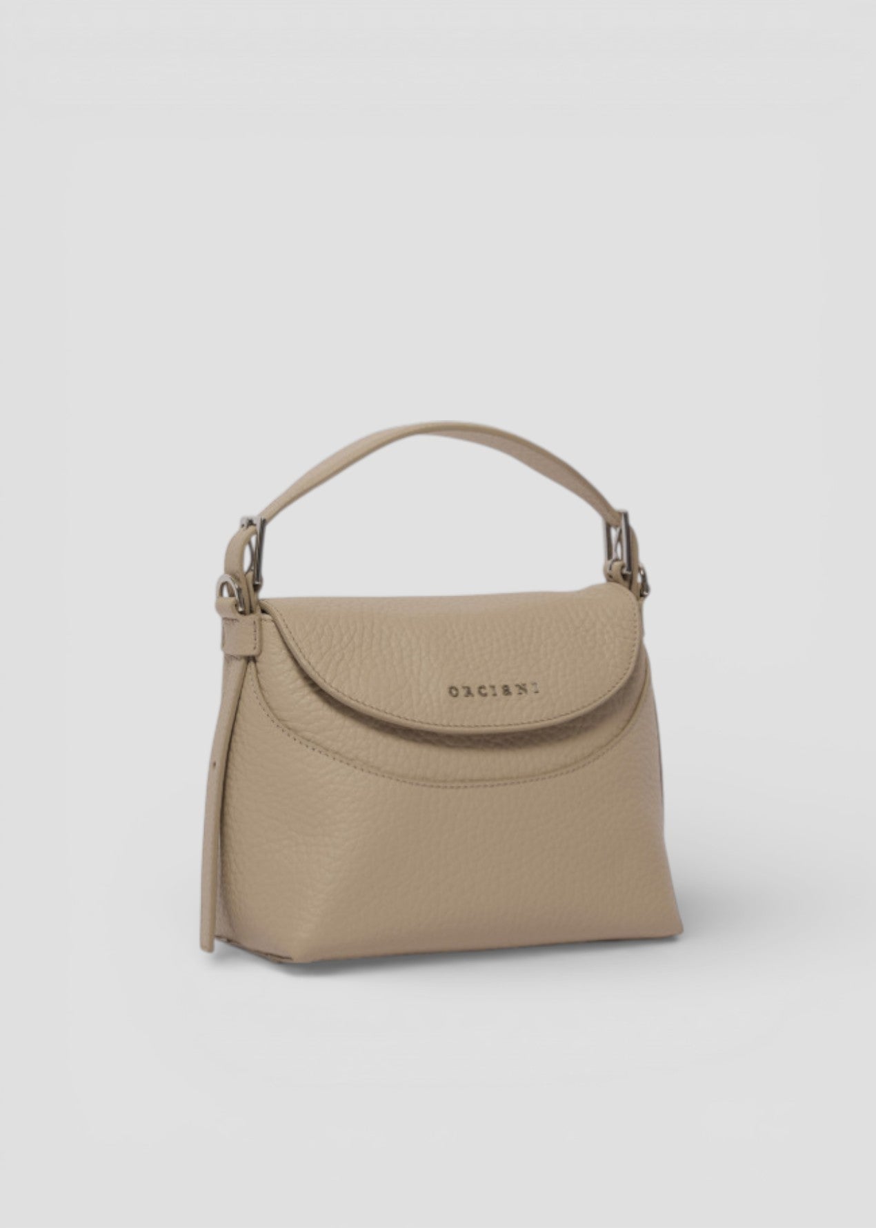 SS26-B02175-SOF BORSA A MANO NANA SMALL SOFT IN PELLE CON TRACOLLA SABBIA