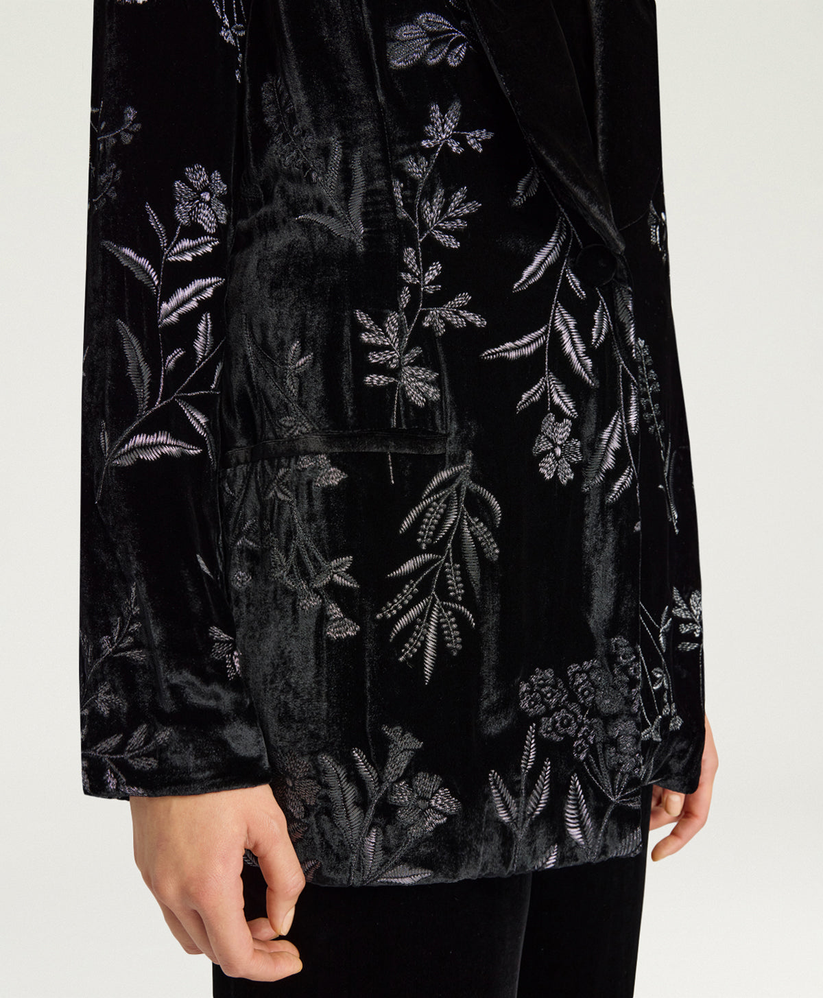 FW25-252MMOJA036_256MO19 GIACCA DAHLIA IN VELLUTO RICAMATO - NERO