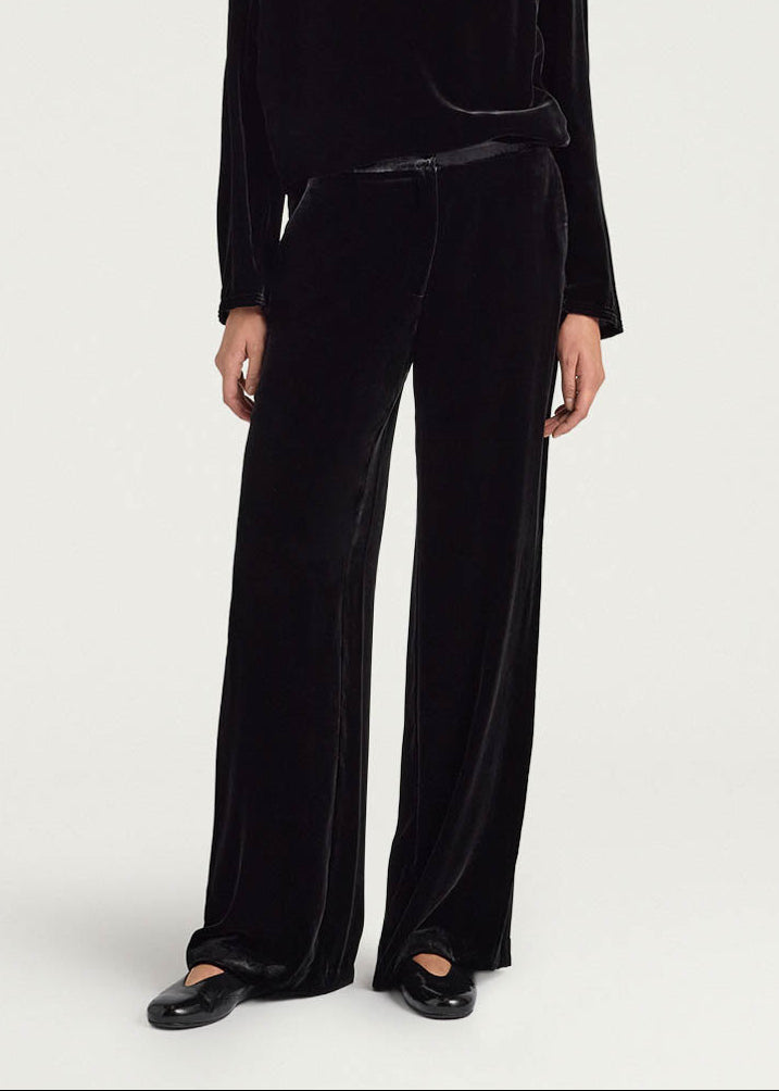 FW25-252MMOPA052_256MO19  PANTALONI OLIVER IN VELLUTO LISCIO - NERO