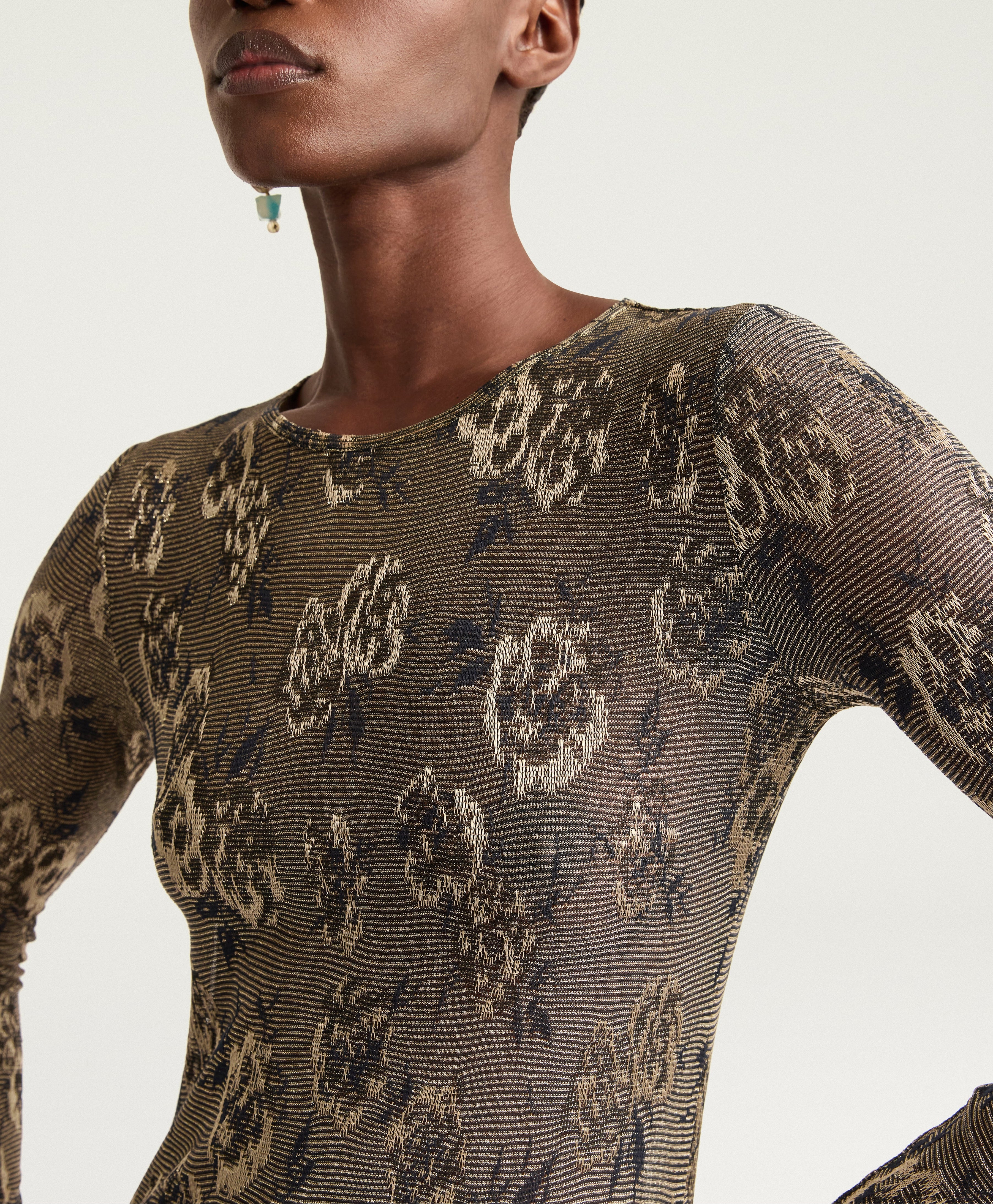 FW25-256MMOTS011-256MO42 THSIRT WAINA IN JERSEY JAQUARD LUREX - MULTICOLOR ARMY