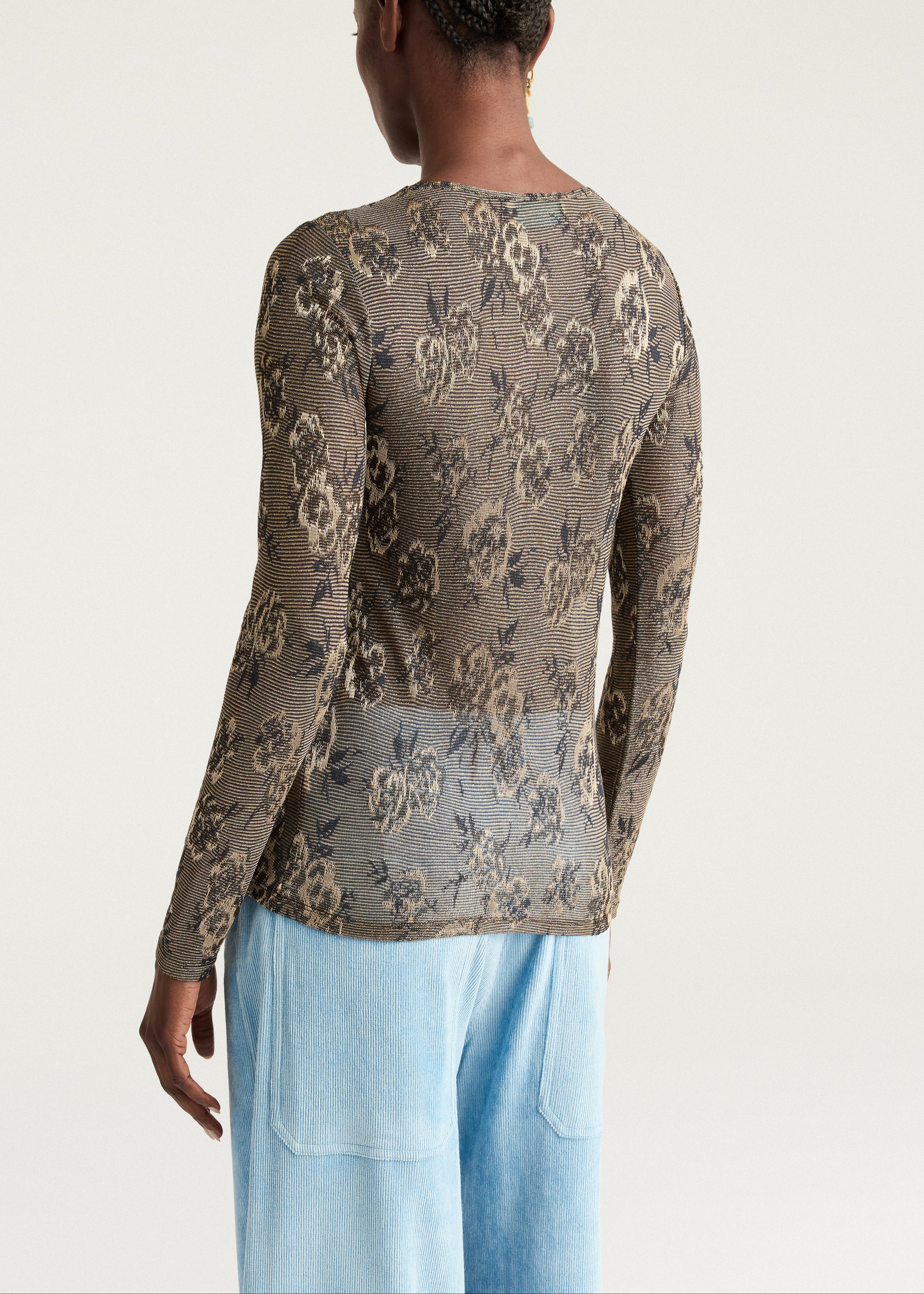 FW25-256MMOTS011-256MO42 THSIRT WAINA IN JERSEY JAQUARD LUREX - MULTICOLOR ARMY