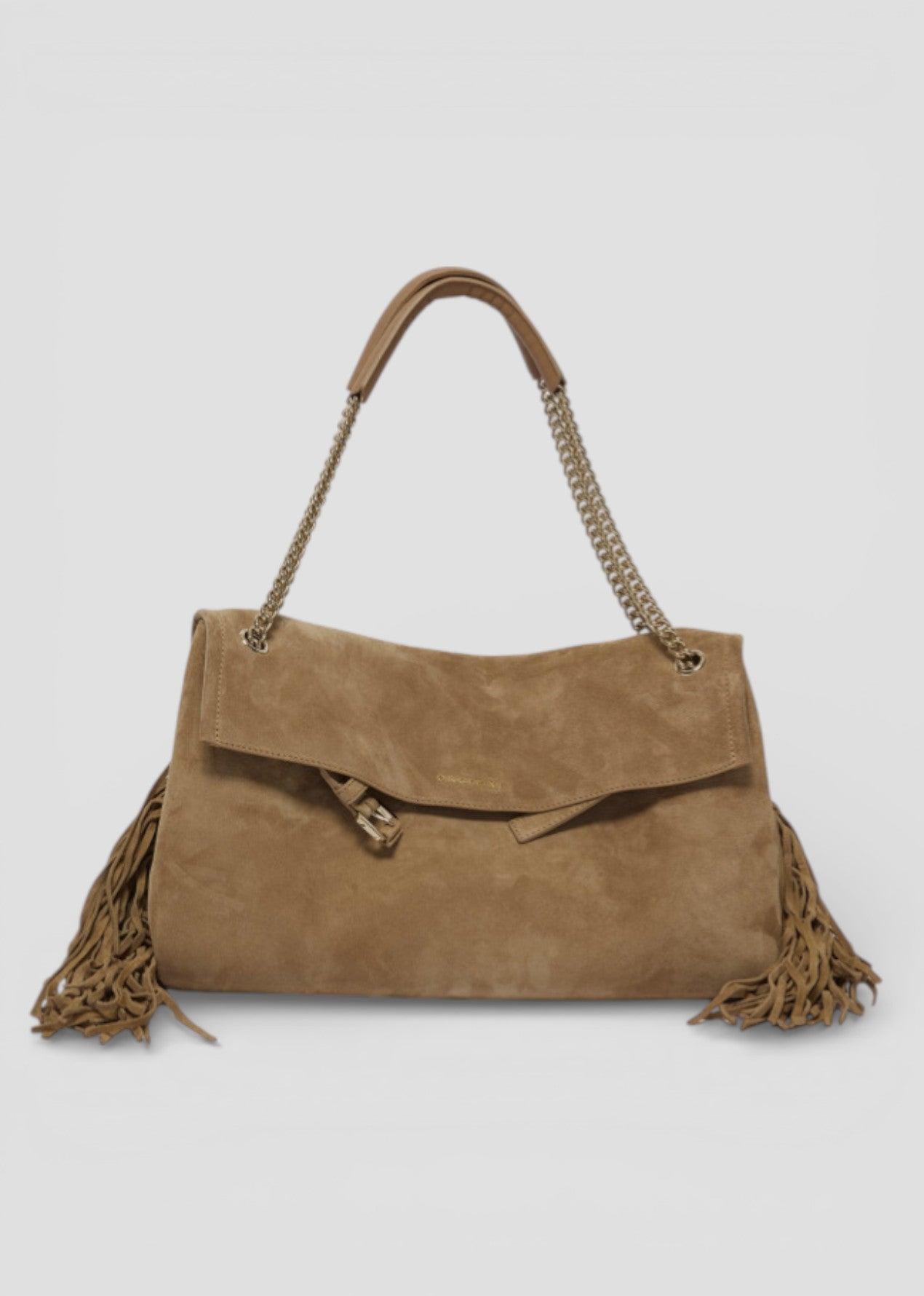 SS26-B02212-PFG  BORSA  VENUS M PEACH FRINGE BISCOTTO